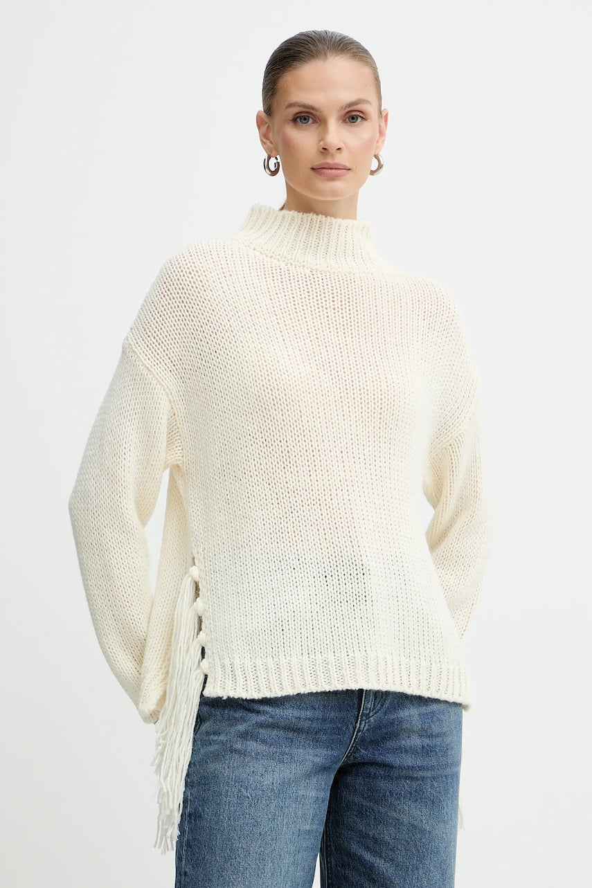 Pulover s dodatkom vune Marella Emme by Marella boja: bež, tople, s poludolčevitom, 2525366082200