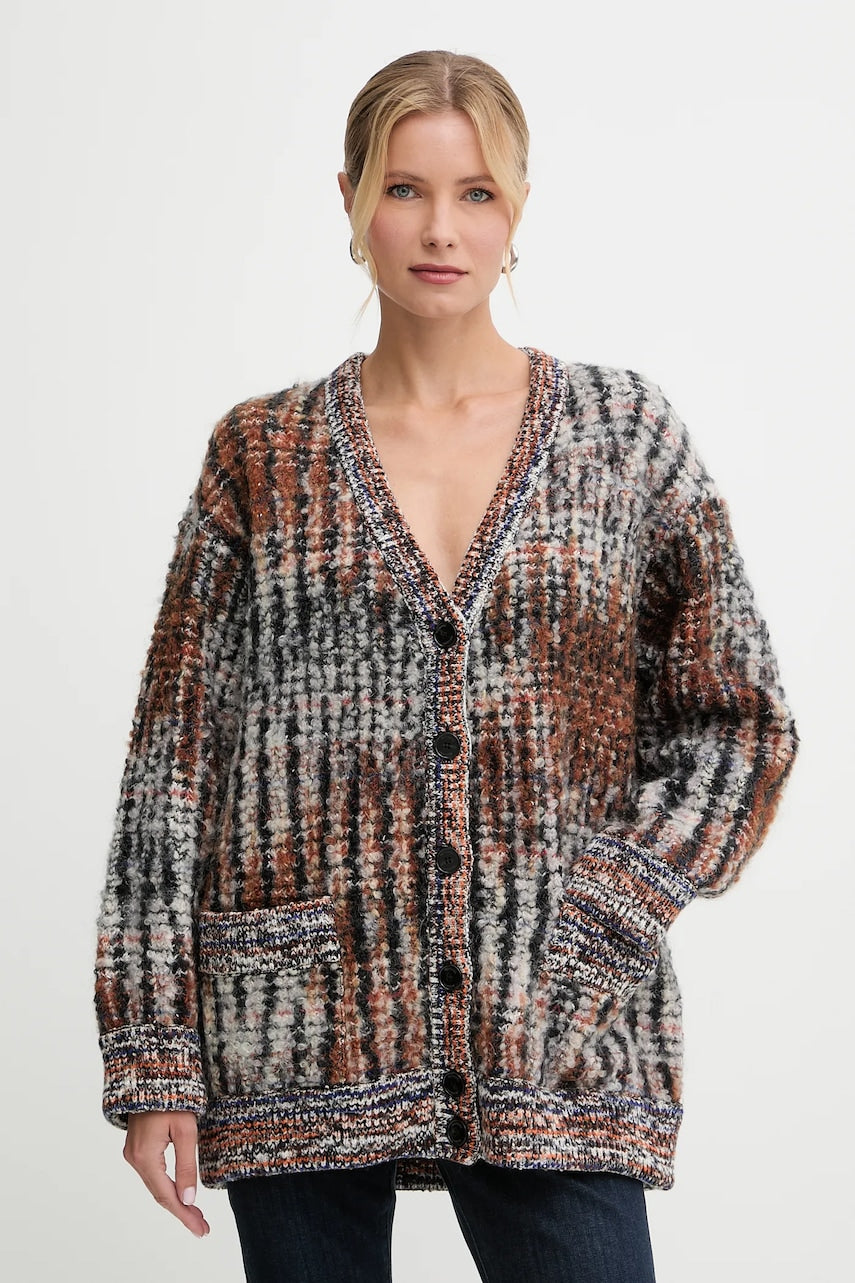 Kardigan s dodatkom vune Missoni boja: smeđa, tople, DS25WM1N.BC005M