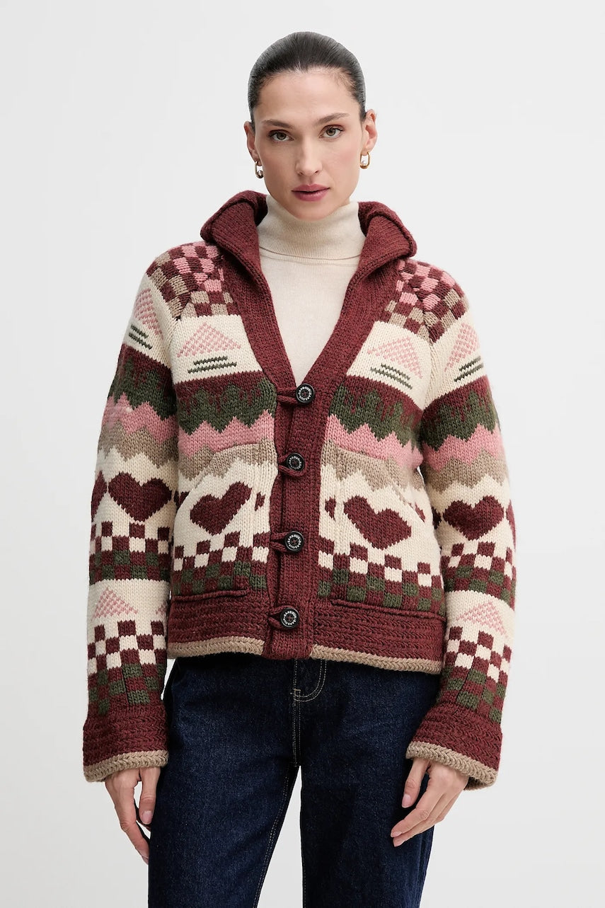 Kardigan s dodatkom vune Barbour RUBY boja: crvena, tople, LKN1695