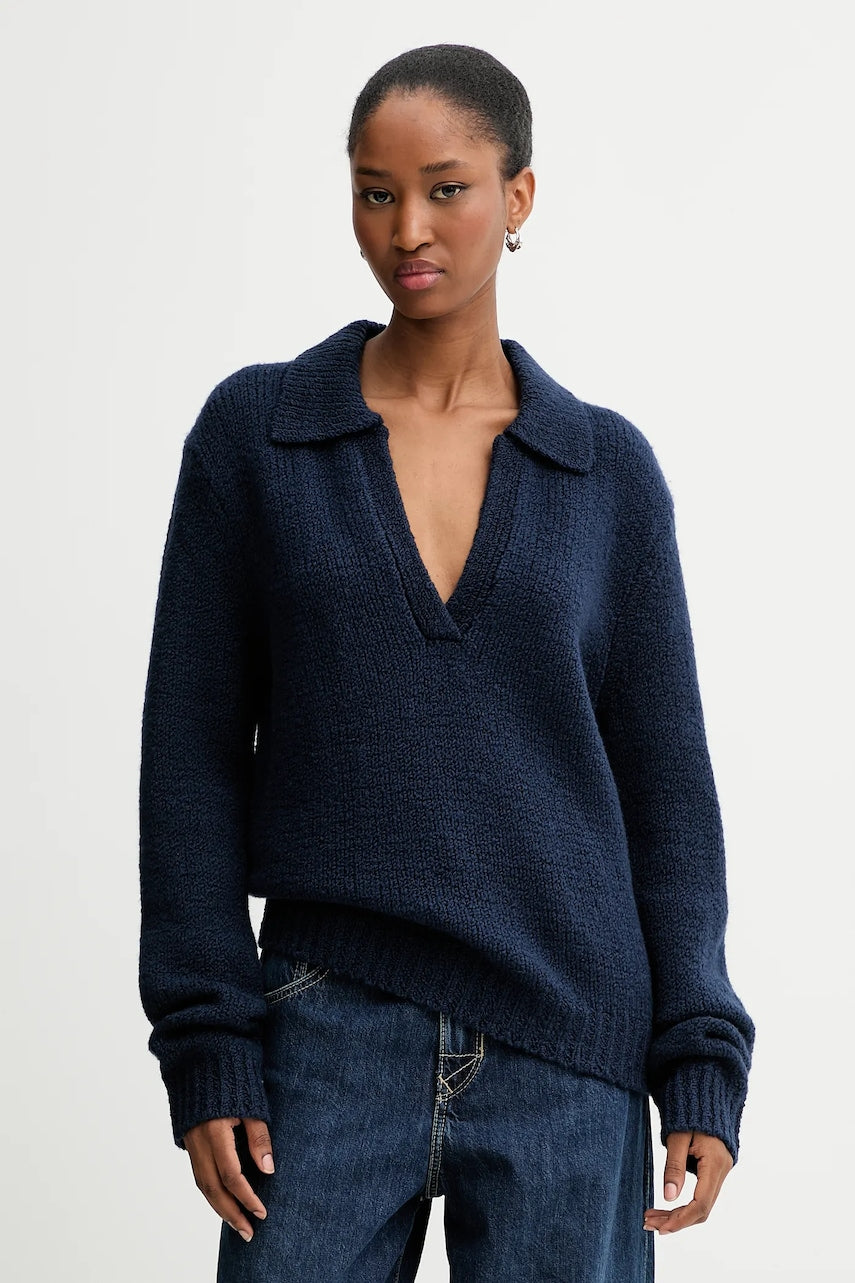 Vuneni pulover Calvin Klein Jeans boja: tamno plava, tople, LV144D341G