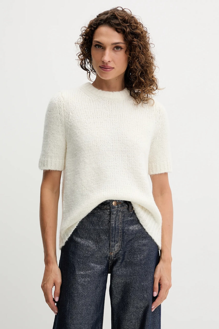 Pulover s dodatkom mohera MICHAEL Michael Kors boja: bež, tople, MF5619QJVC