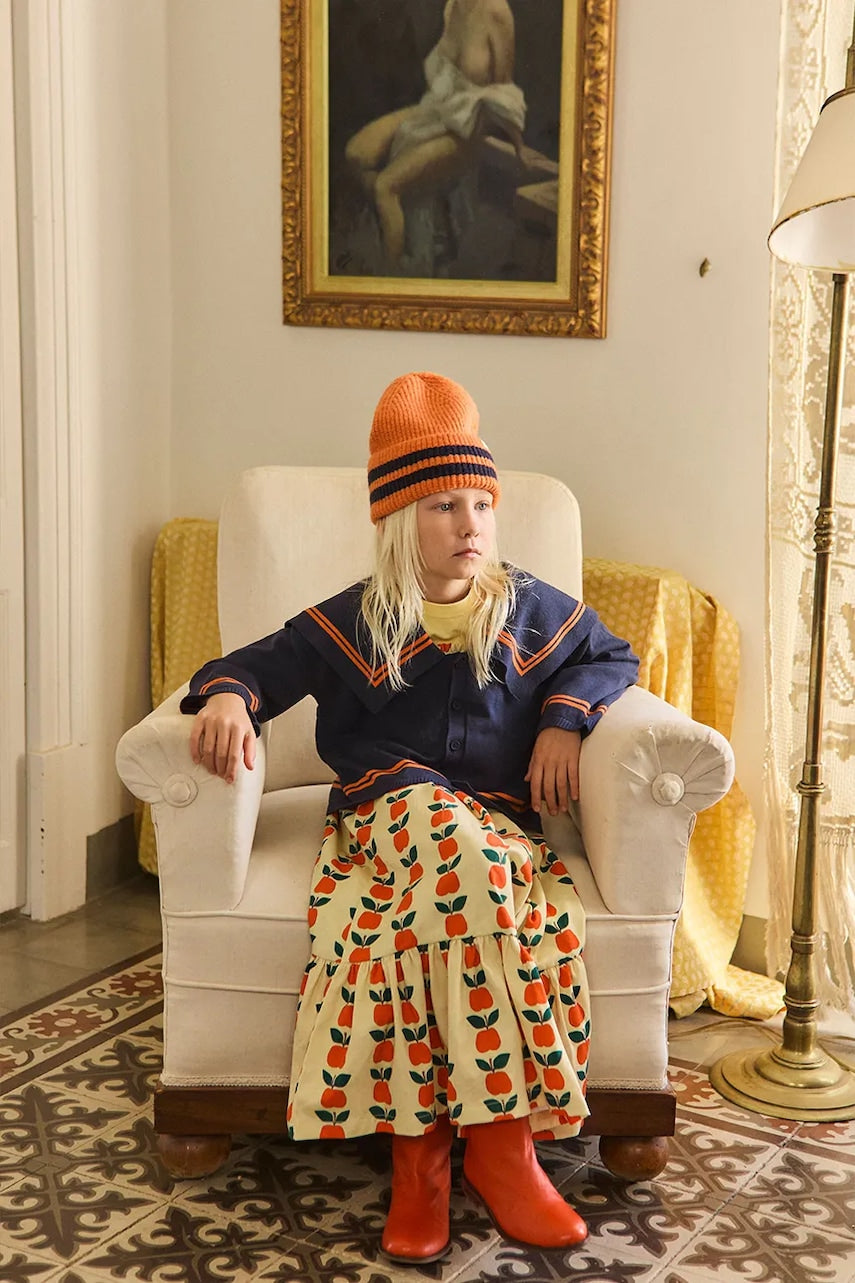 Dječji džemper Tinycottons STRIPES TINY CARDIGAN boja: tamno plava, AW25-113