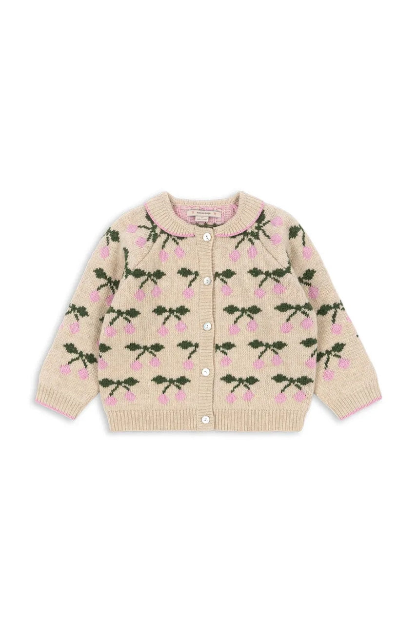 Otroška jopica Konges Sløjd BELOU KNIT COLLAR CARDIGAN bež barva, KS103712