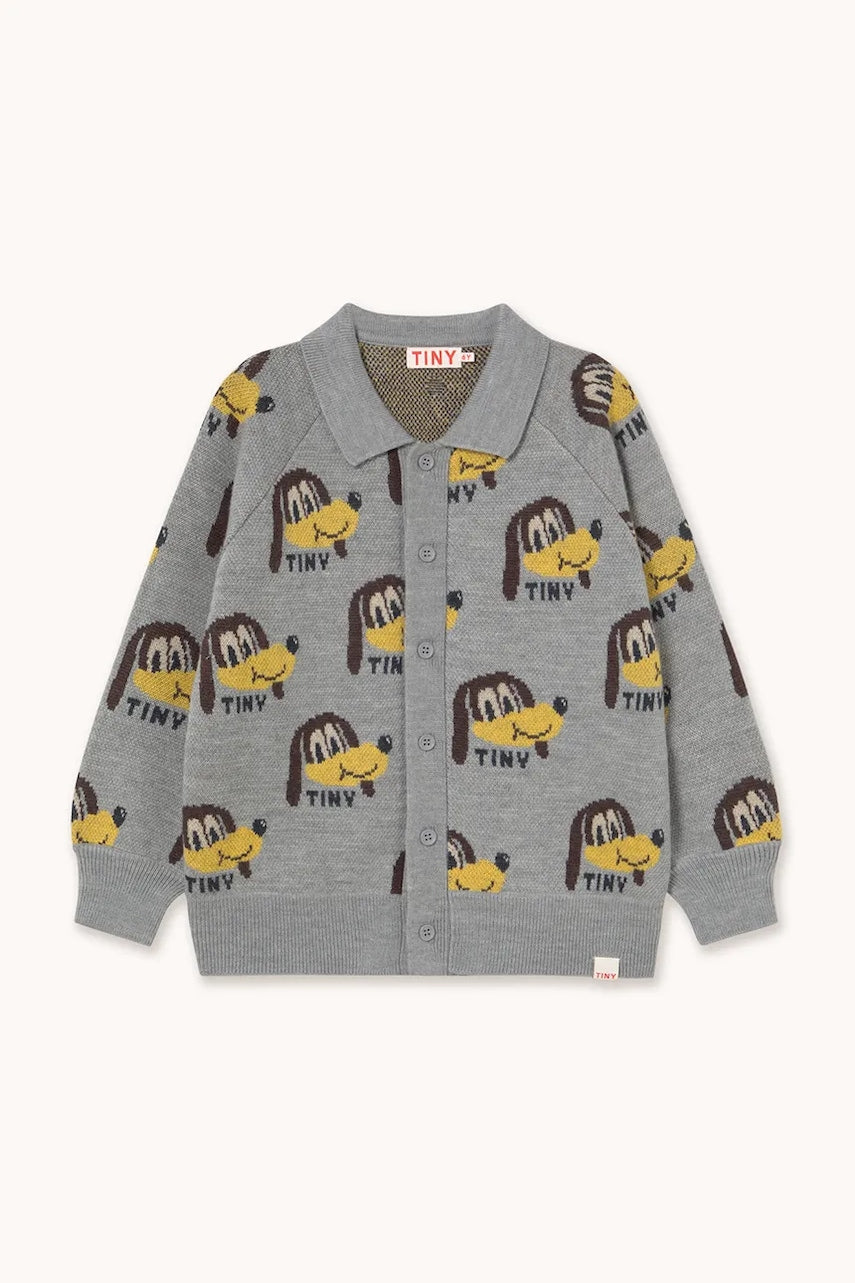 Dječji kardigan Tinycottons DOGS CARDIGAN boja: siva, AW25-095
