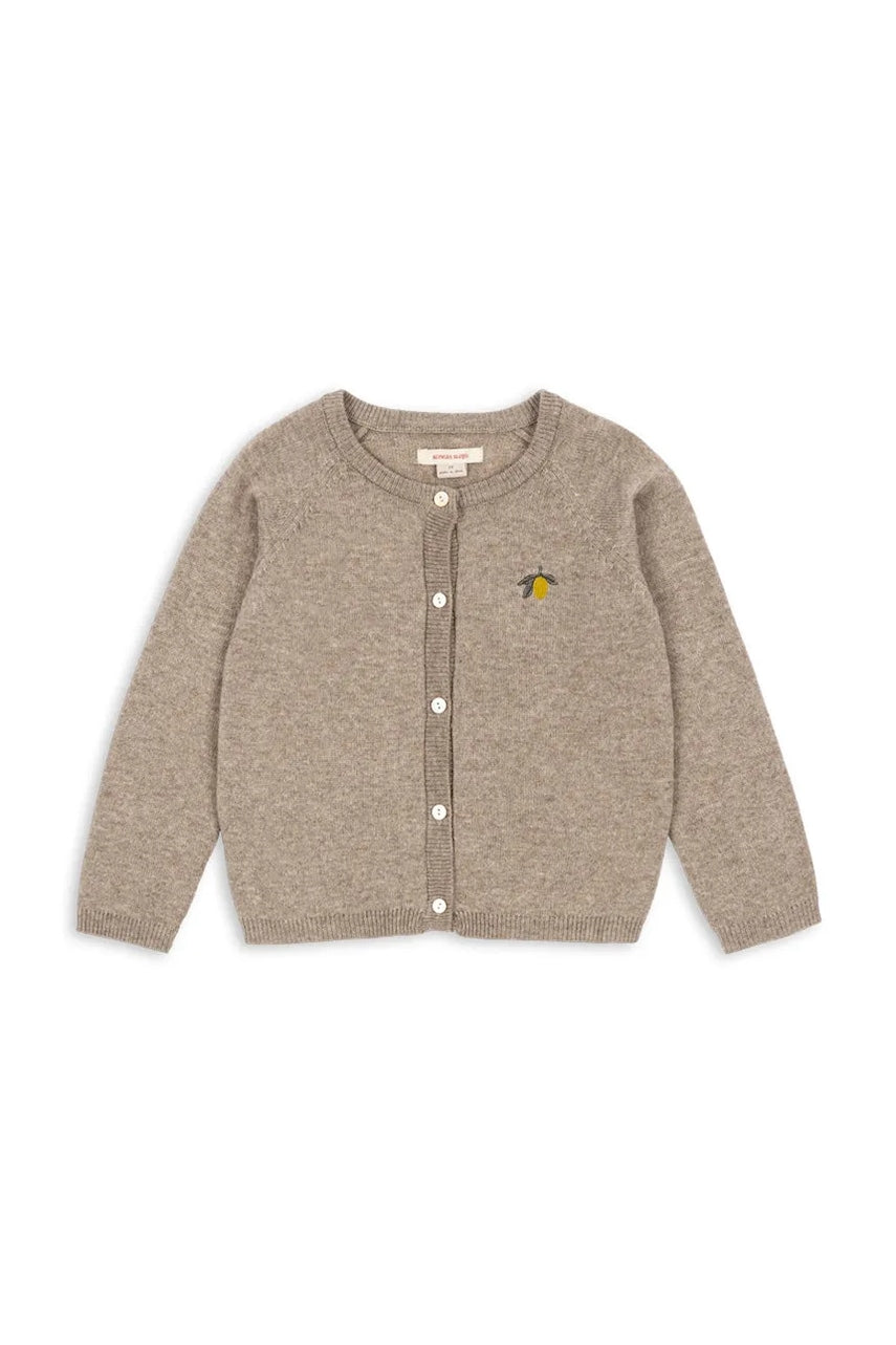 Otroški volneni pulover Konges Sløjd MATTOU KNIT CARDIGAN rjava barva, KS103902