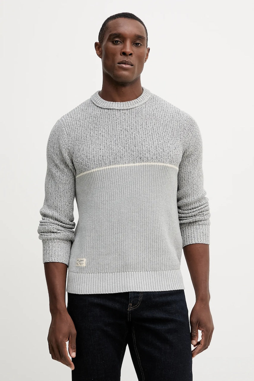 Pamučni pulover Pepe Jeans za muškarce, boja: siva, tople, PM7000019