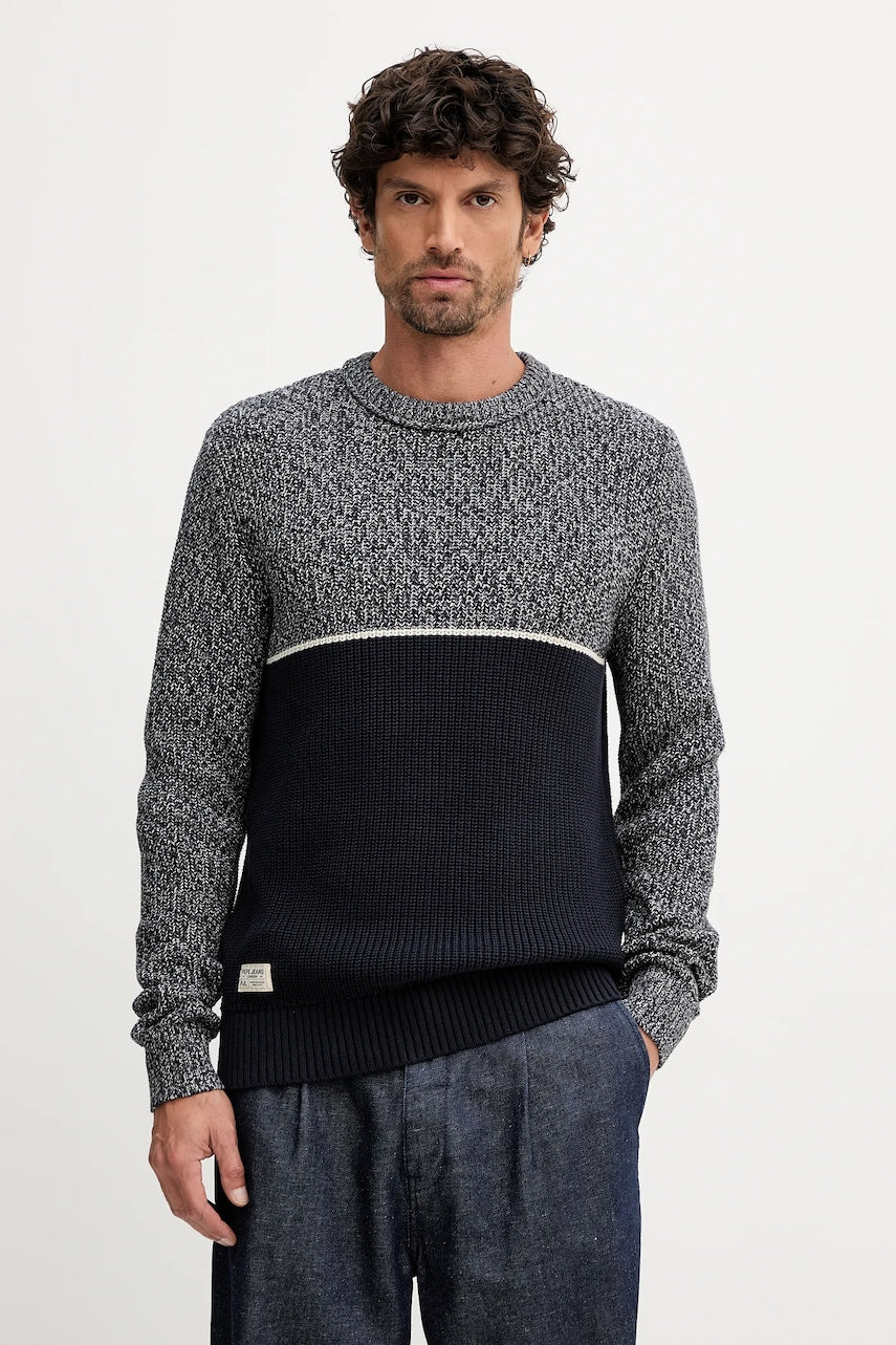 Pamučni pulover Pepe Jeans za muškarce, boja: tamno plava, tople, PM7000019