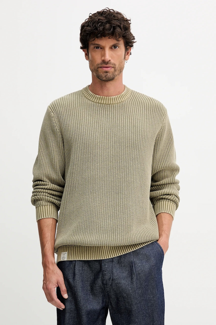 Pamučni pulover Pepe Jeans za muškarce, boja: zelena, tople, PM7000022