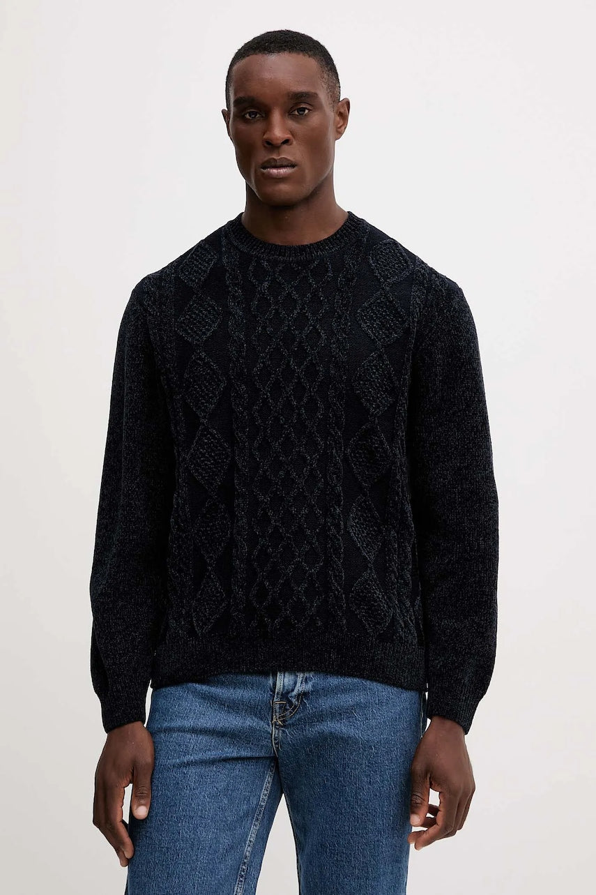 Pulover s dodatkom vune Armani Exchange boja: tamno plava, tople, XM001331 AF13776