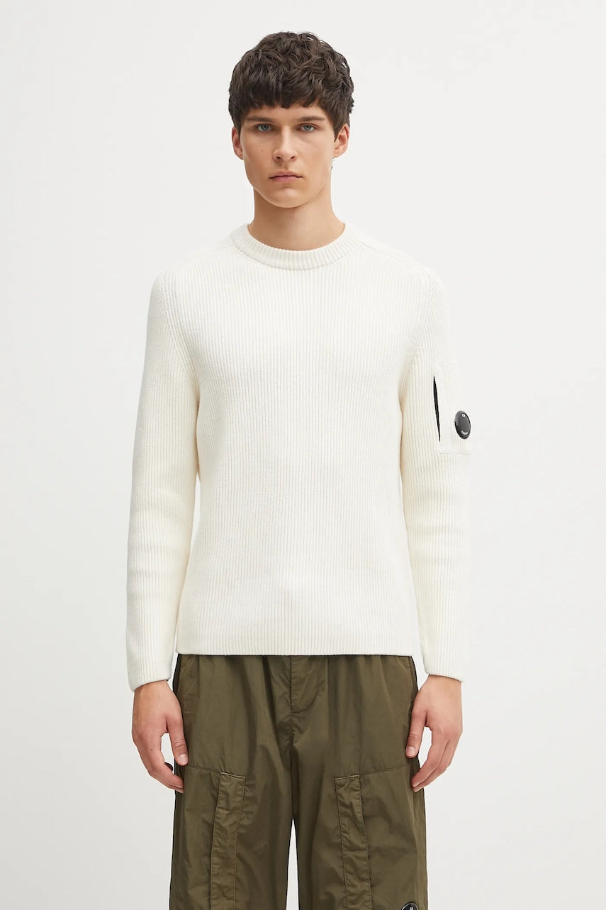 Pulover C.P. Company za muškarce, boja: bež, tople, 19CMKN015A006608A