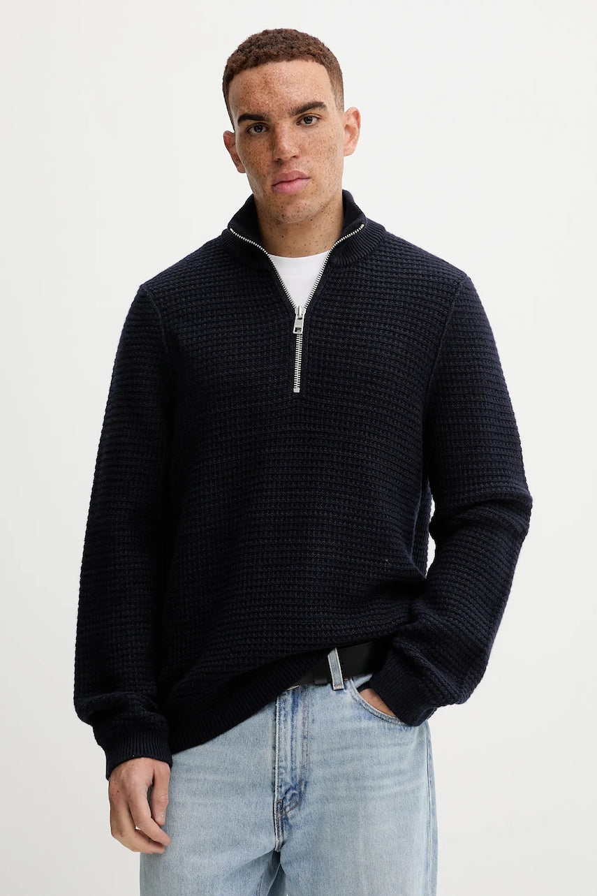 Pulover s dodatkom vune Marc O'Polo boja: tamno plava, tople, 5000007327