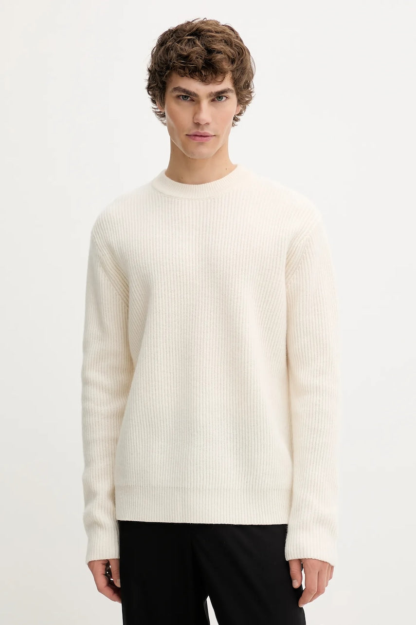 Vuneni pulover Les Deux Eddie za muškarce, boja: bež, tople, 1000471