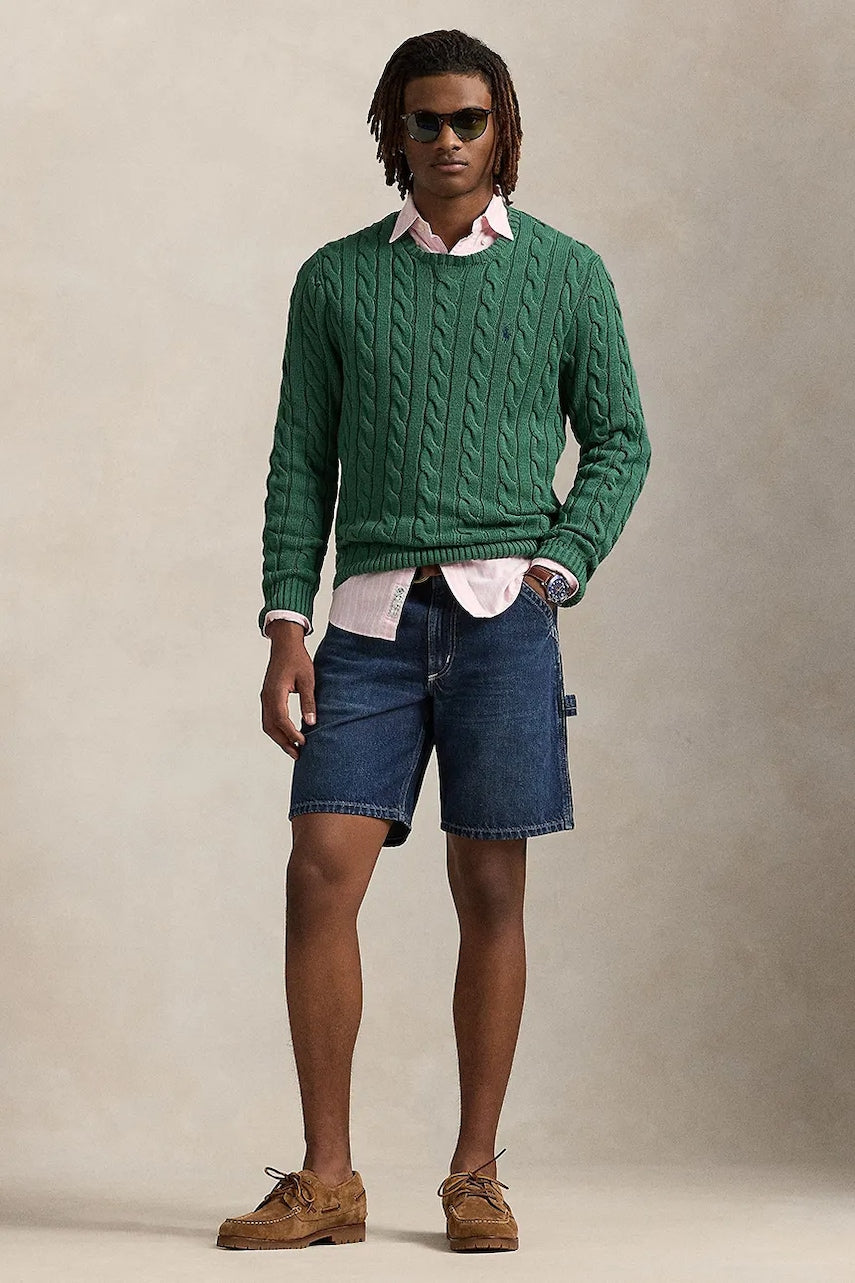 Bombažne kratke hlače iz jeansa Polo Ralph Lauren bela barva, 710971777