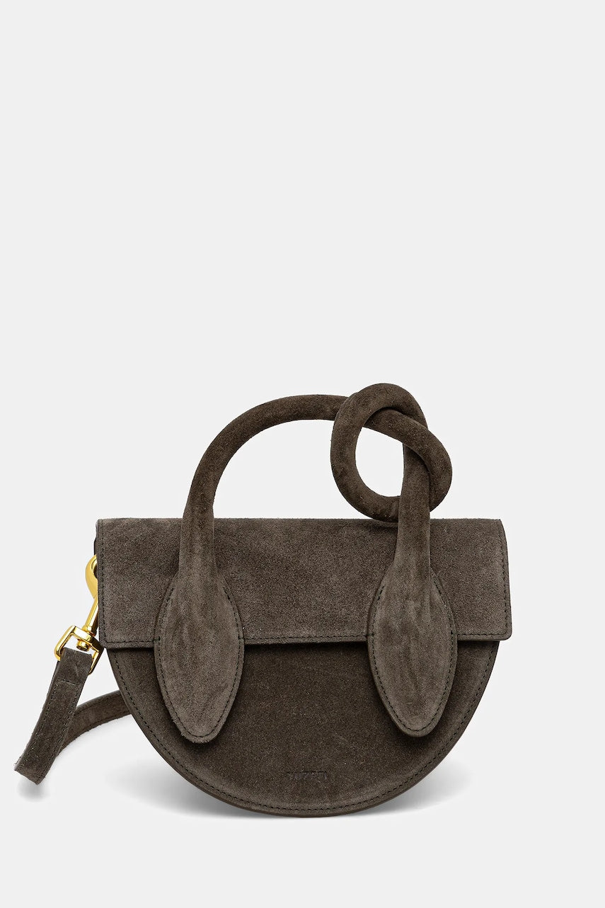 Torbica iz semiša Yuzefi PRETZEL zelena barva, YUZPF25-HB-PRZ-S023