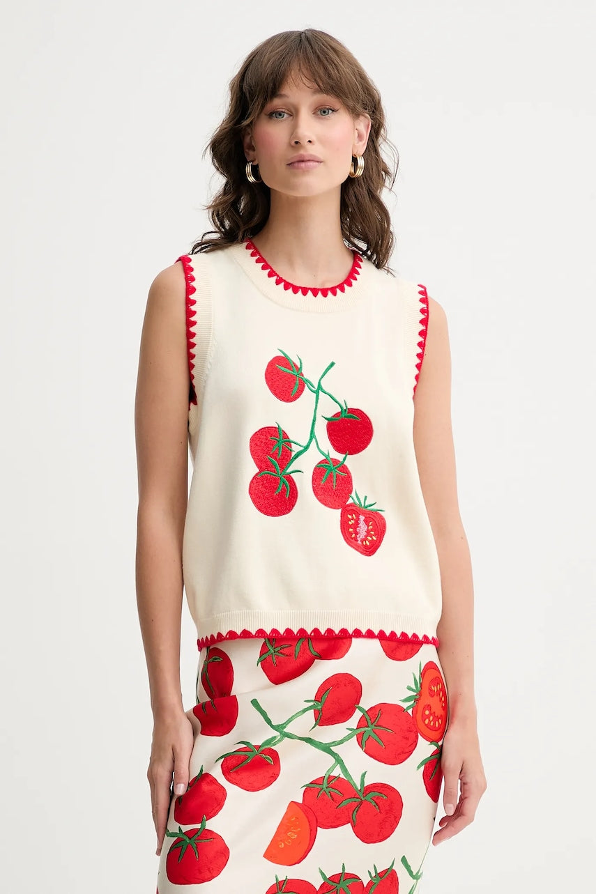 Telovnik Never Fully Dressed Tomato ženski, bež barva, NFDKN664