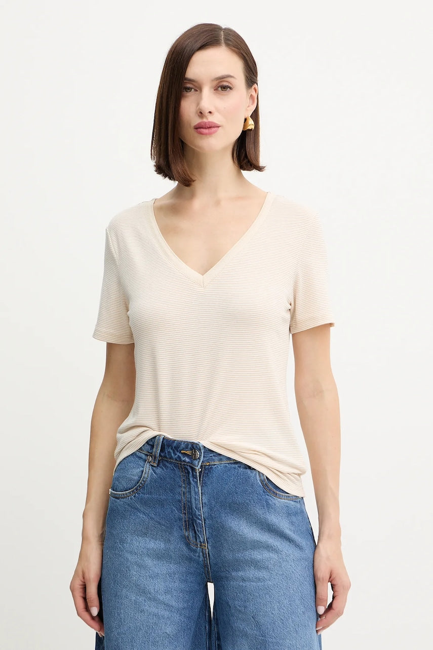 Kratka majica Morgan ženska, bež barva, DOLLY