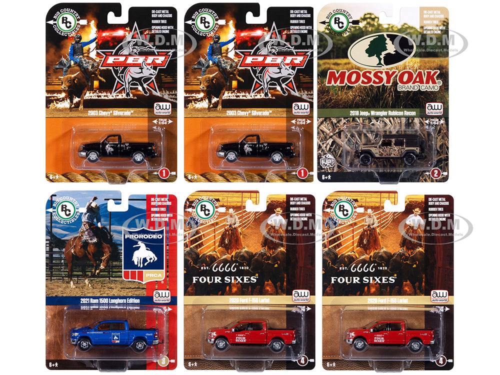 Big Country Collectibles 2024 Release 1 Set of 6 pieces 1-64 Diecast Model Cars by Auto World