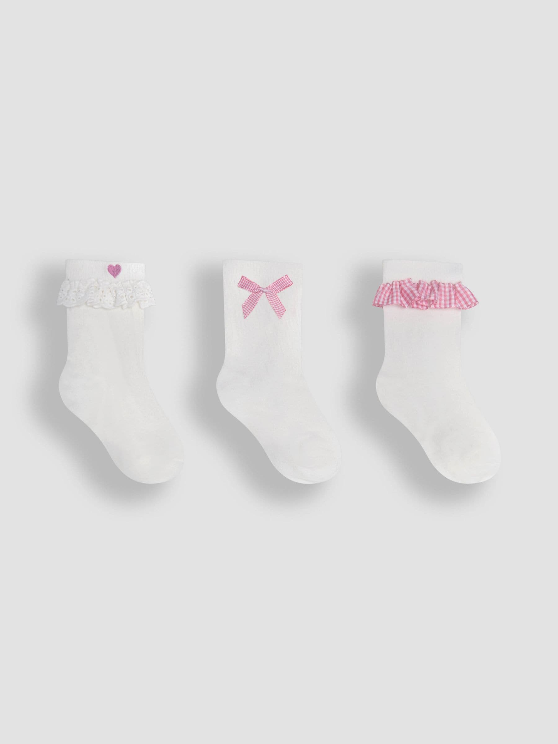 Pink Frilly Socks 3 Pack 2-4 Yrs