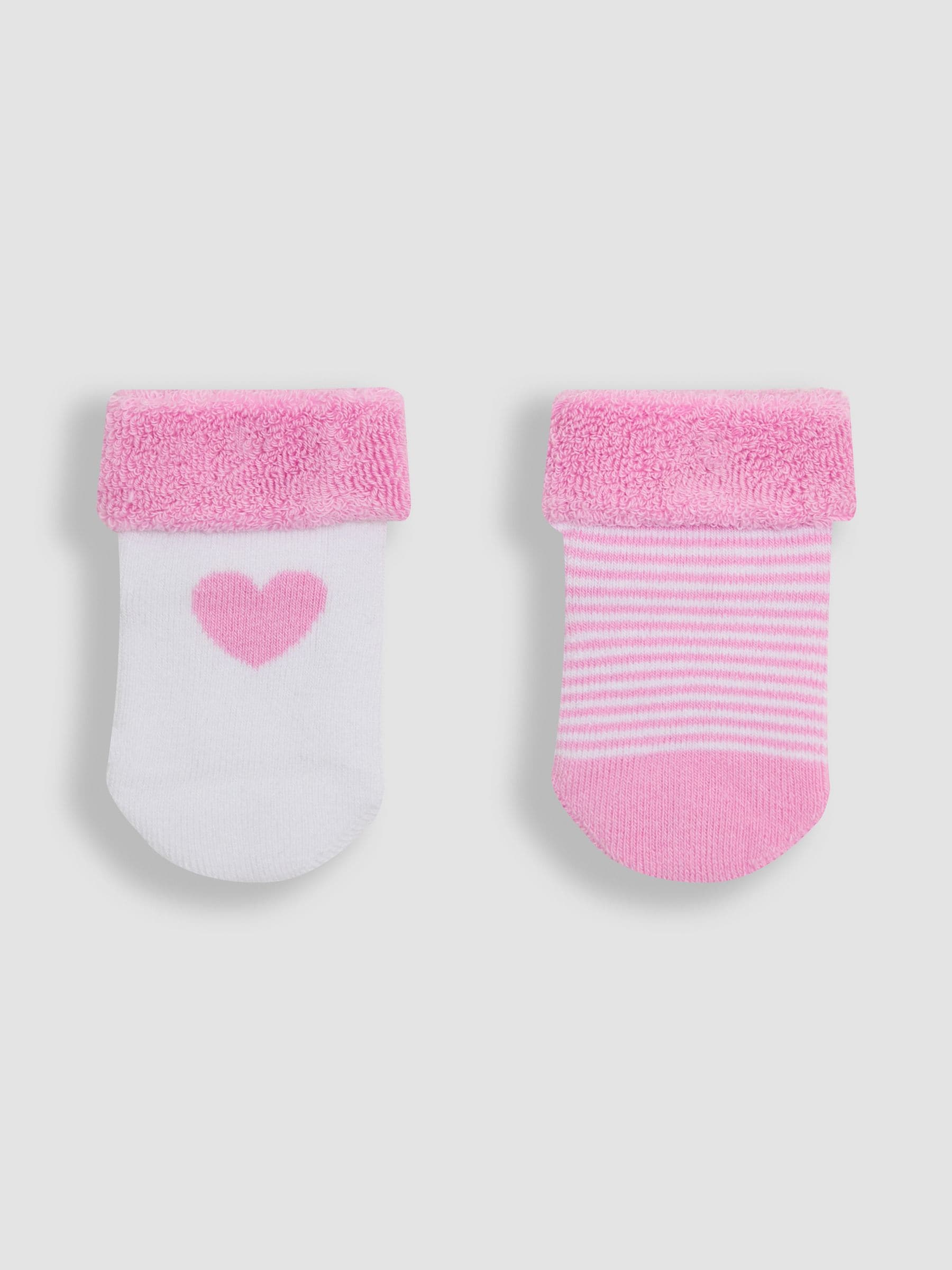 Pink Baby Socks 2 Pack Newborn