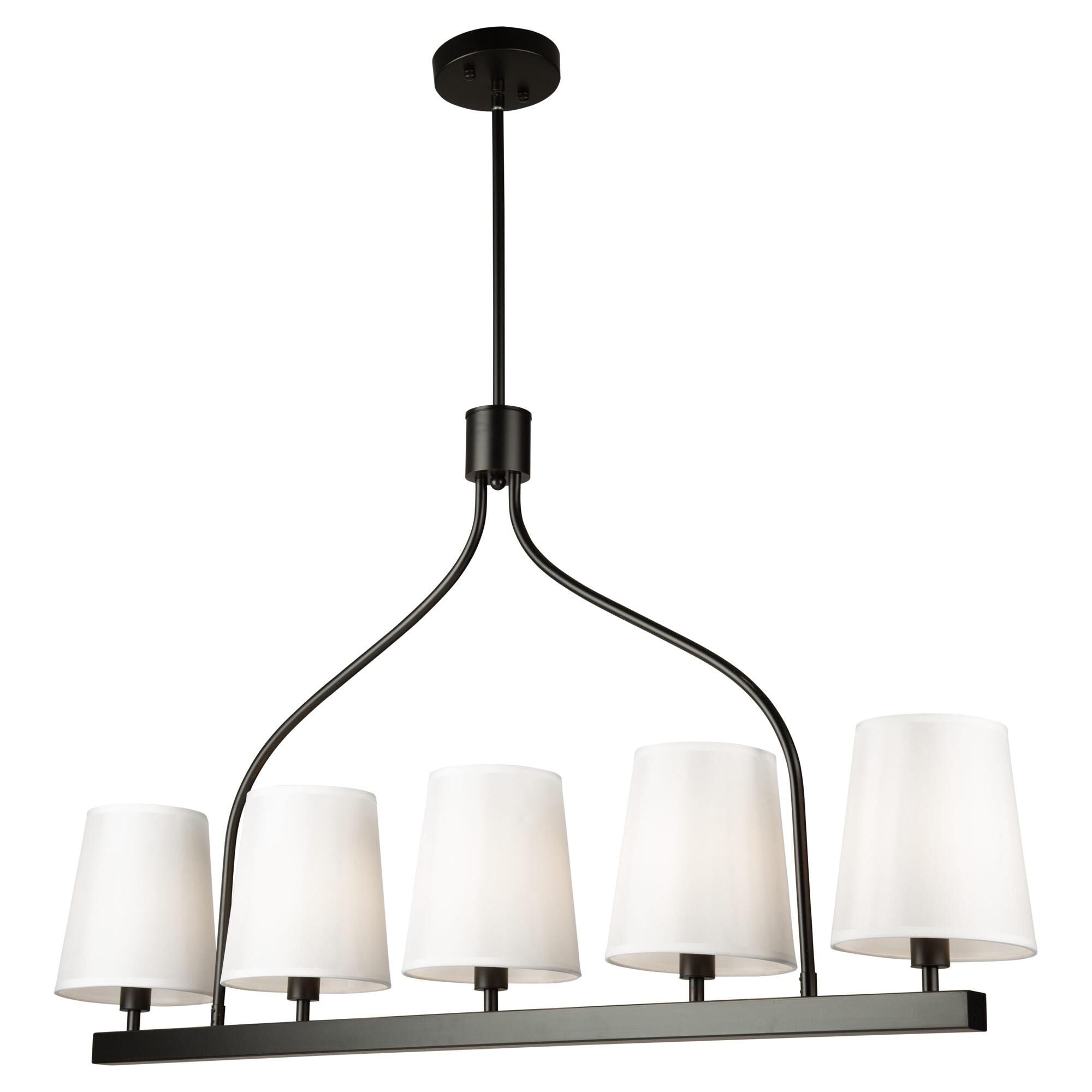 Artcraft Steven Sabados (S & C) Rhythm 40 Inch 5 Light Linear Suspension Light Rhythm - SC13336BK - Traditional