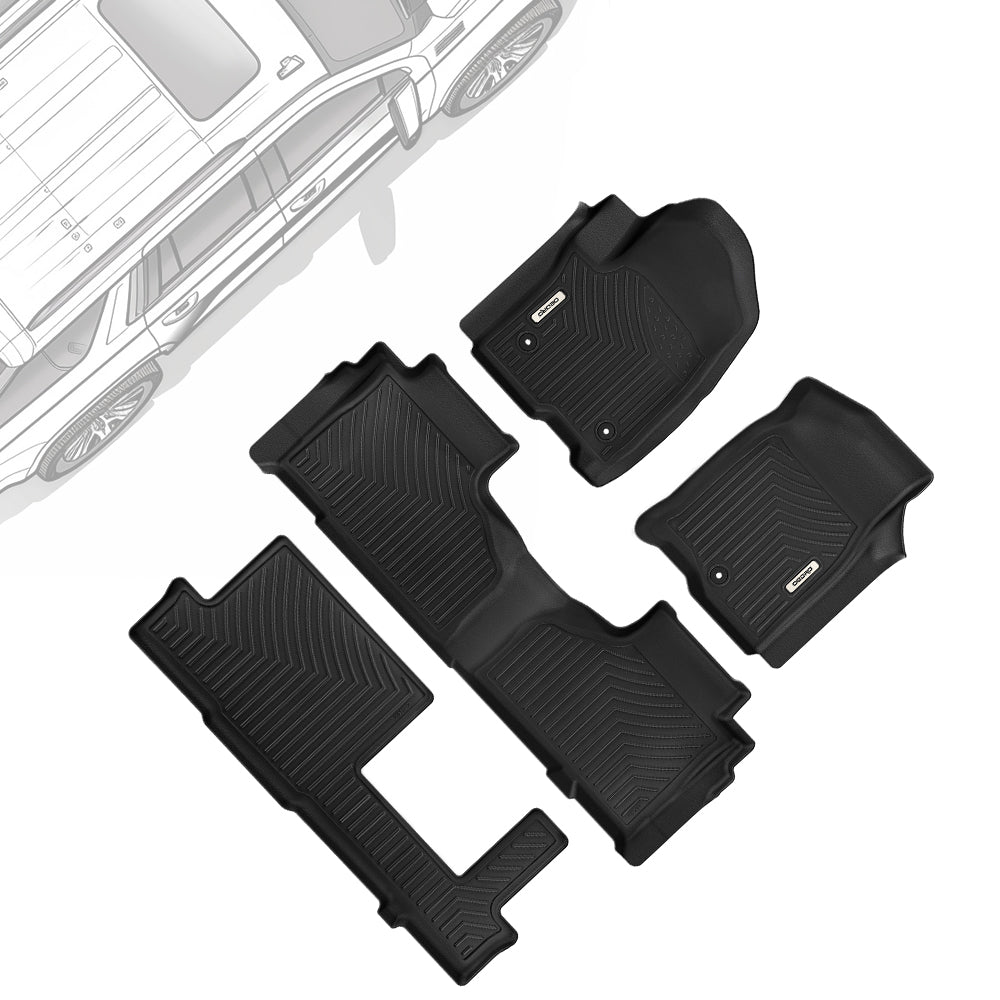 OEDRO 3 Row Floor Mats for 2021-2025 Chevy Tahoe- GMC Yukon- Cadillac Escalade