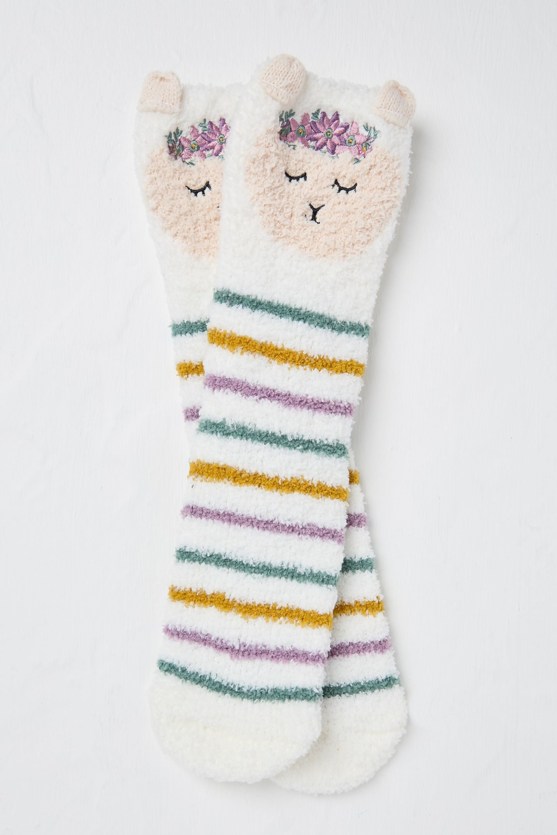 Fat Face - Cream Llama Fluffy Socks