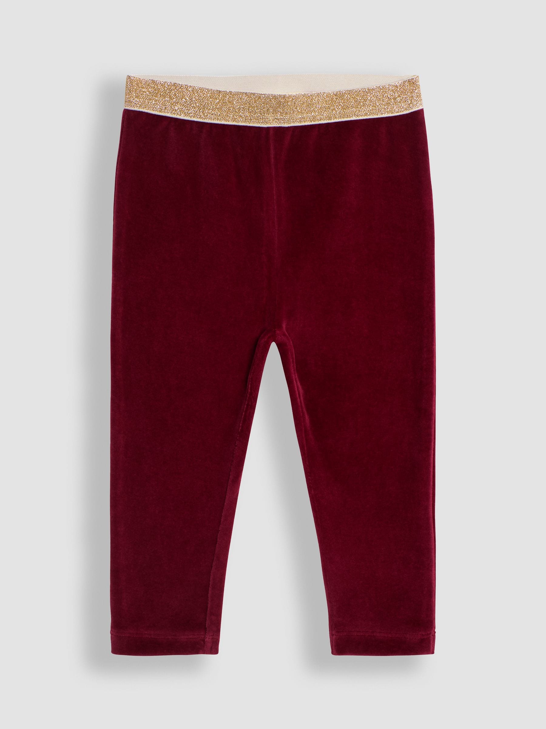 Berry Purple Velour Leggings 6-12 Mths