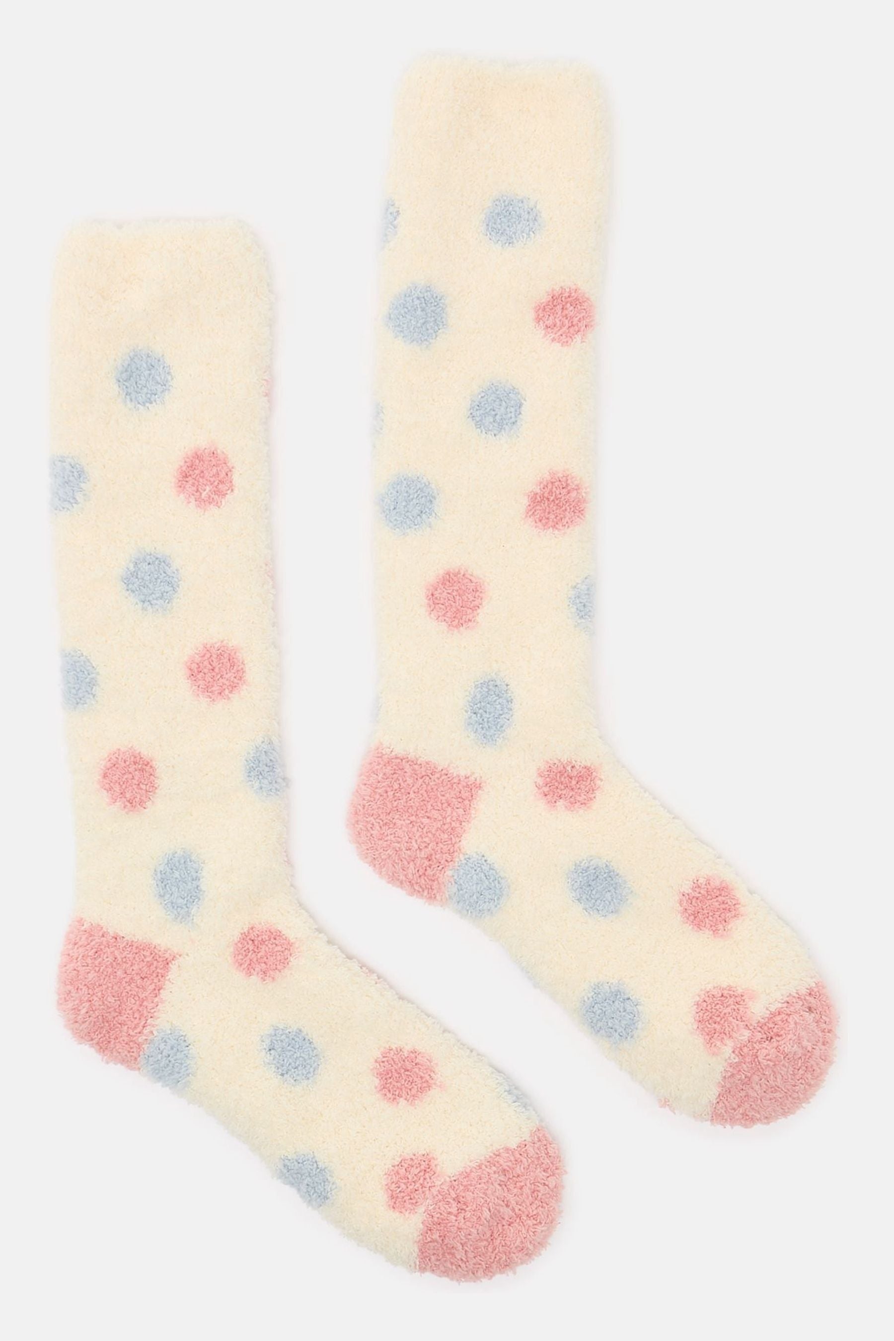 Joules - Women's Fluffy Cream Socks (size 4-8)