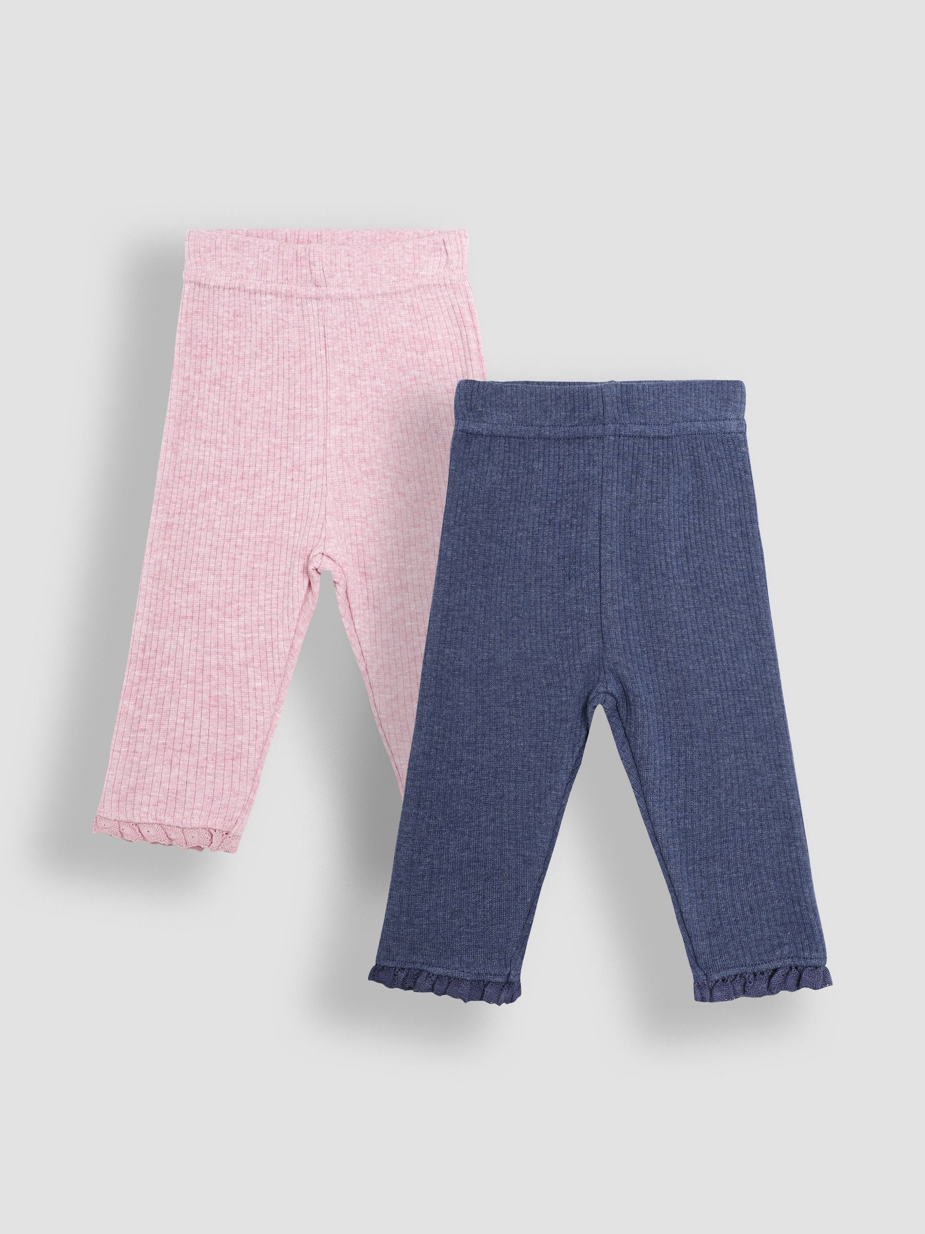 Pink 2-Pack Rib Leggings 0-3 Mths