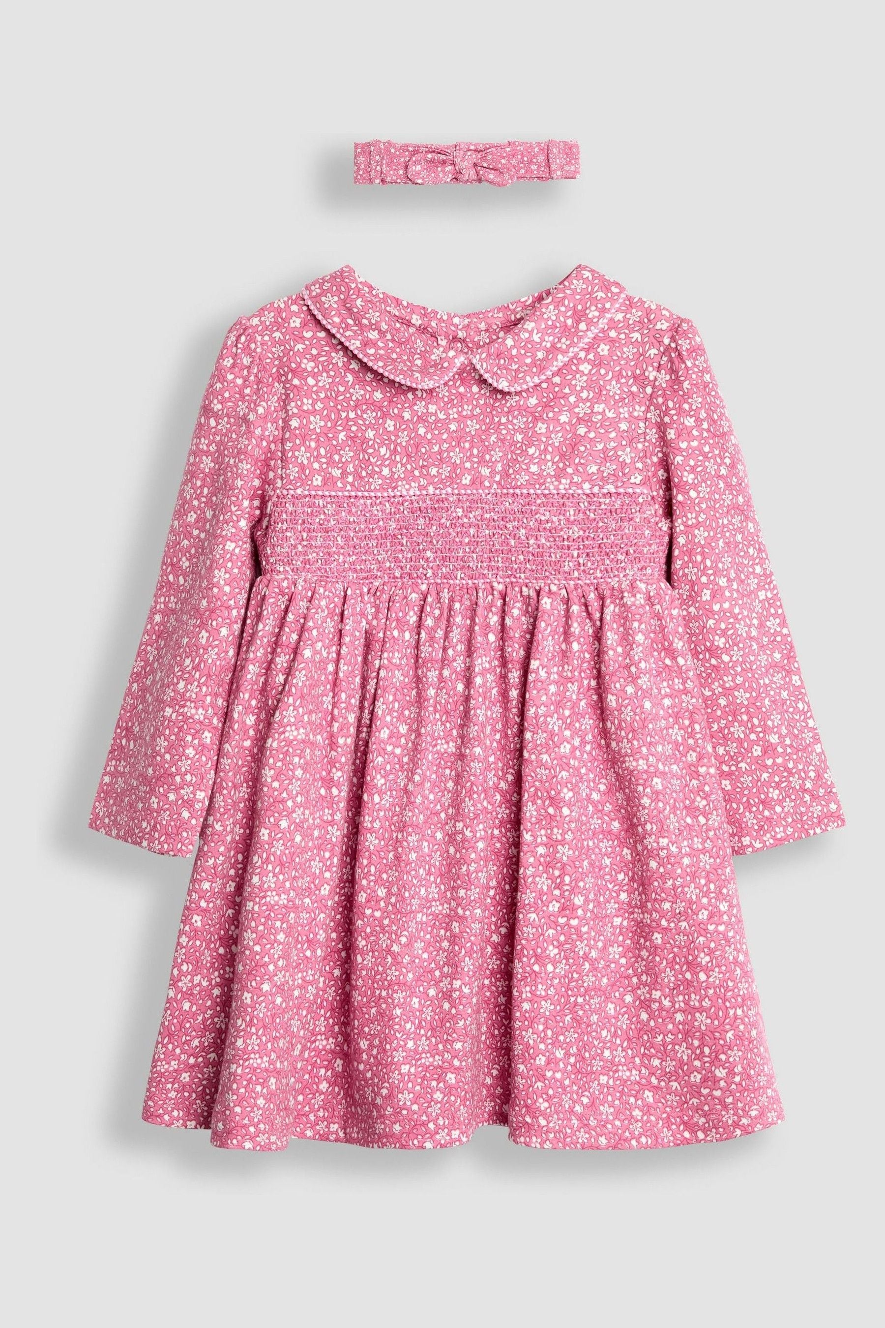 Pink Ditsy Floral Smocked Peter Pan Dress 0-3 Mths Matron Inn