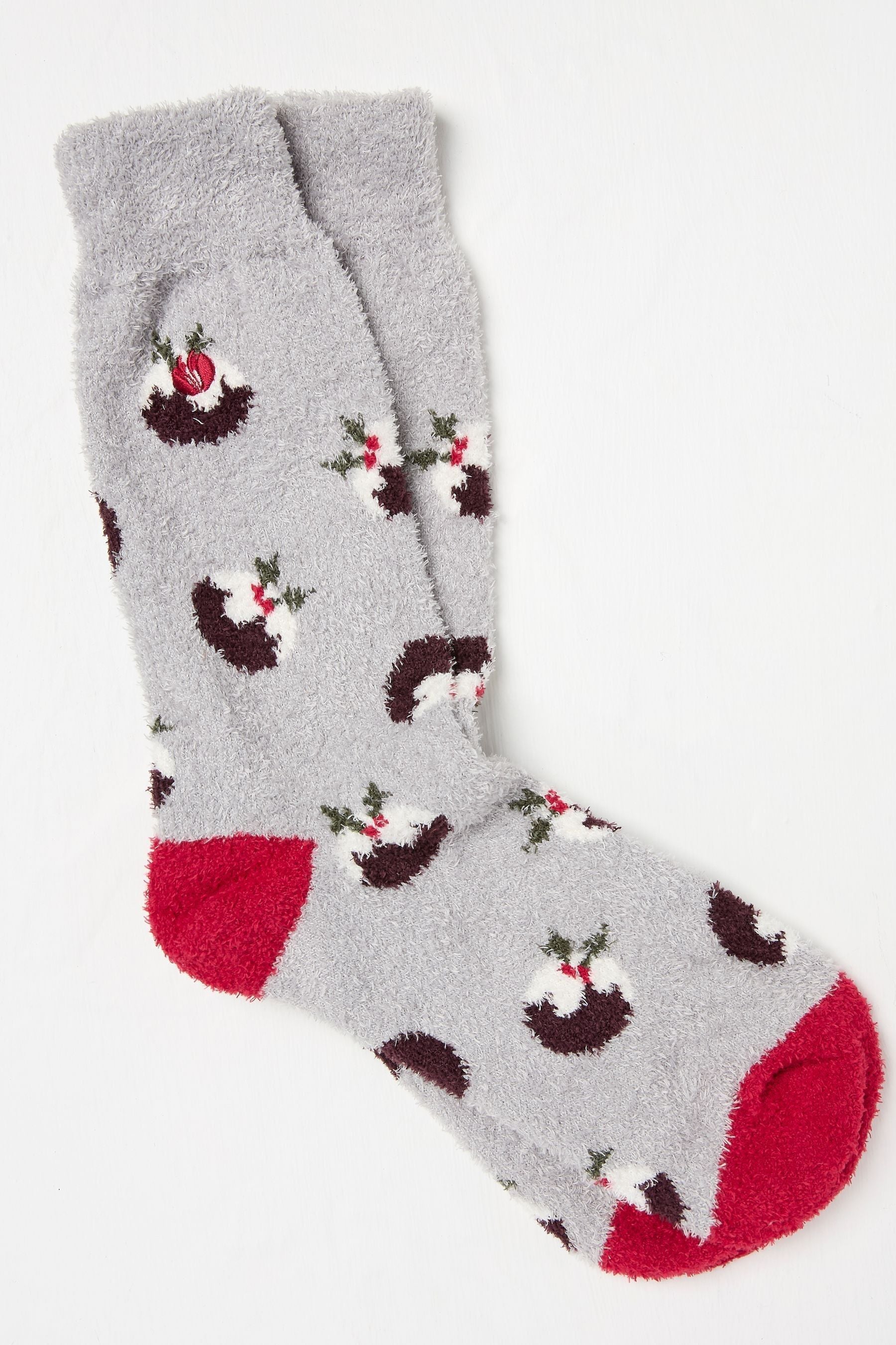 Fat Face - Grey Christmas Pudding Mallory Socks