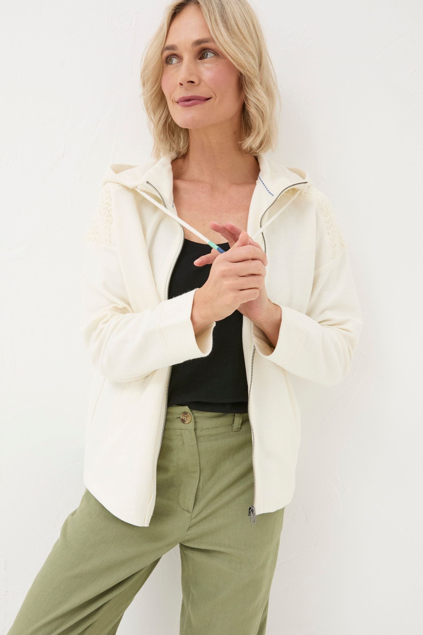 Fat Face - Layla Natural Zip Through Hoodie