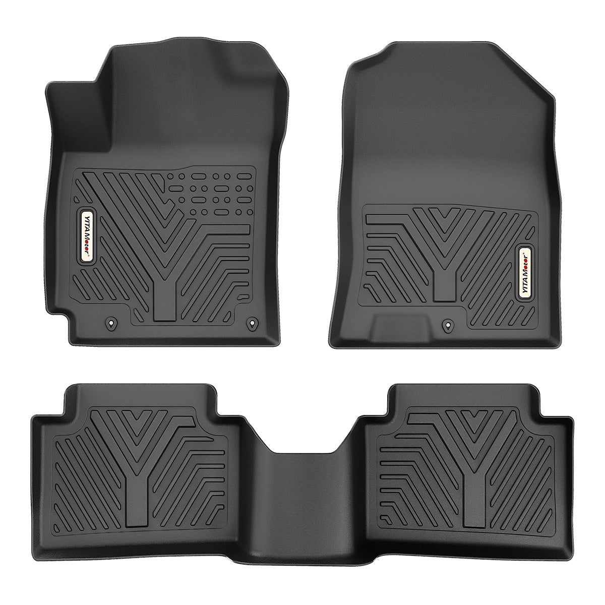 All-Weather Floor Mats for 2018-2023 Hyundai Kona (Excludes Electric Models), Black 1st & 2nd Row Liners