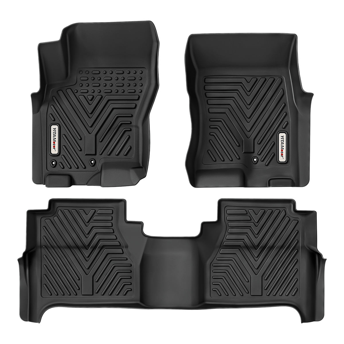 Custom Fit Floor Mats for 2008-2021 Nissan Frontier Crew Cab, All-Weather Floor Liners for 1st & 2nd Row Protection