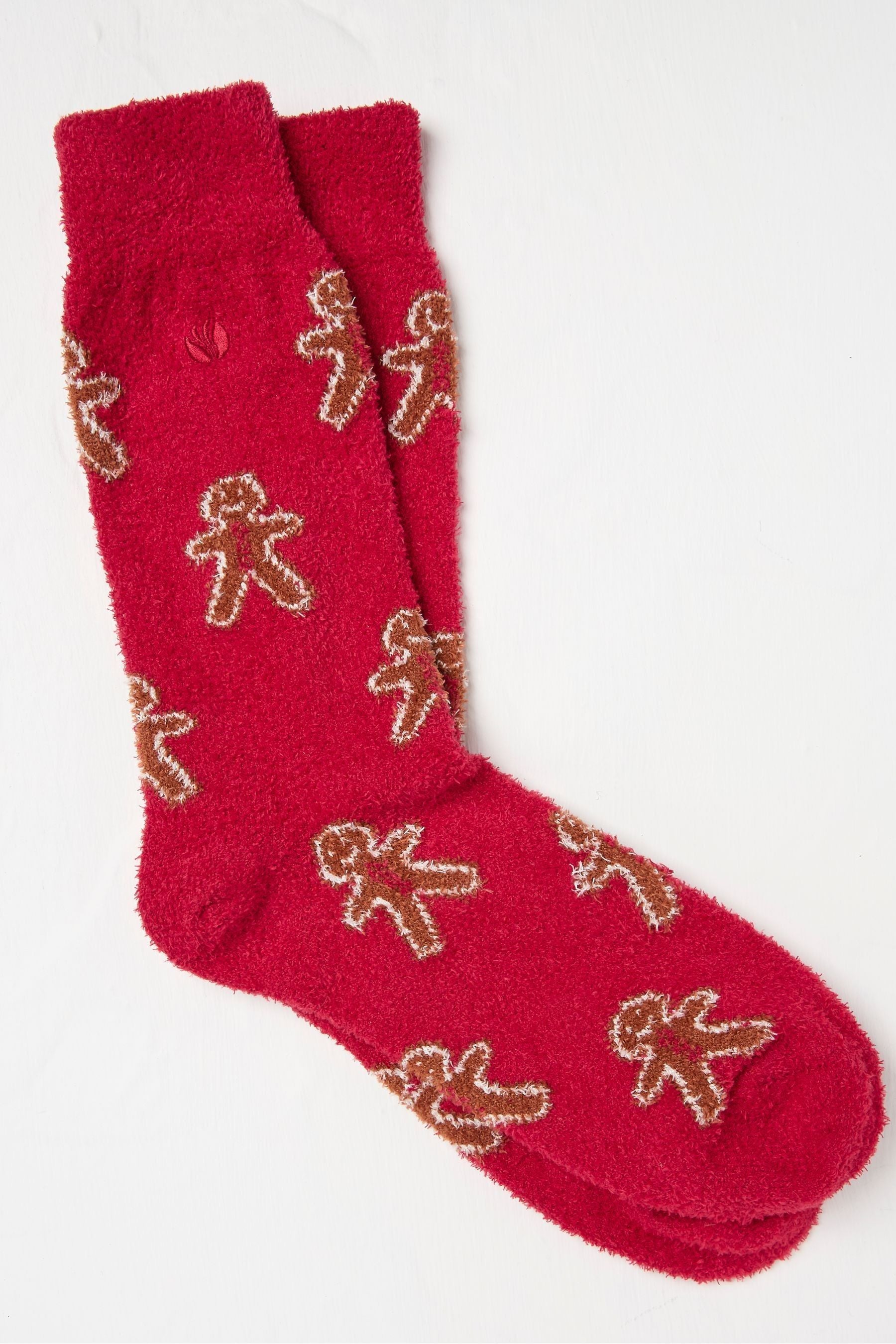 Fat Face - Red M Gingerbread Cosy Socks
