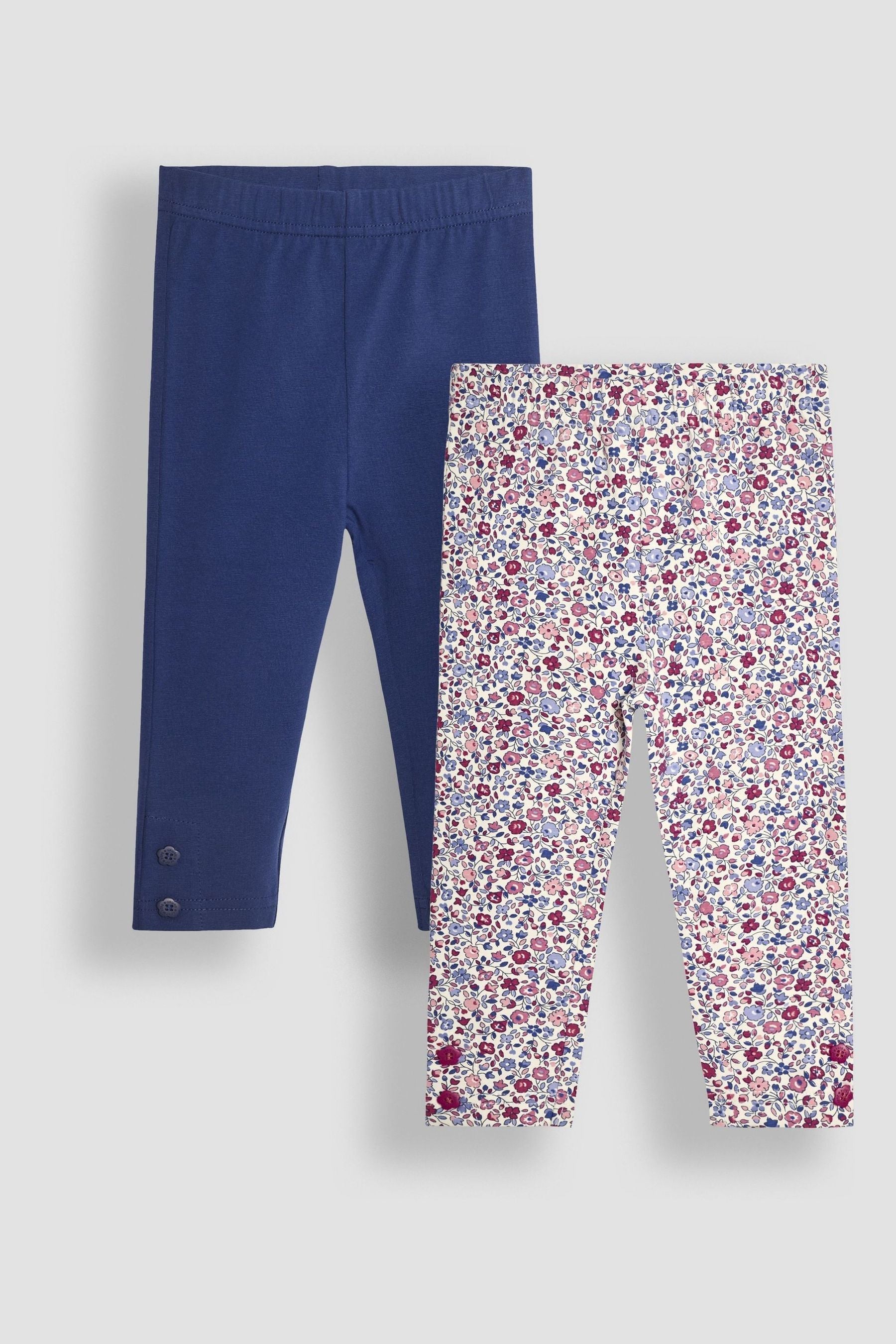 Berry Purple Ditsy Floral 2-Pack Autumn Ditsy Floral Leggings 6-12 Mths