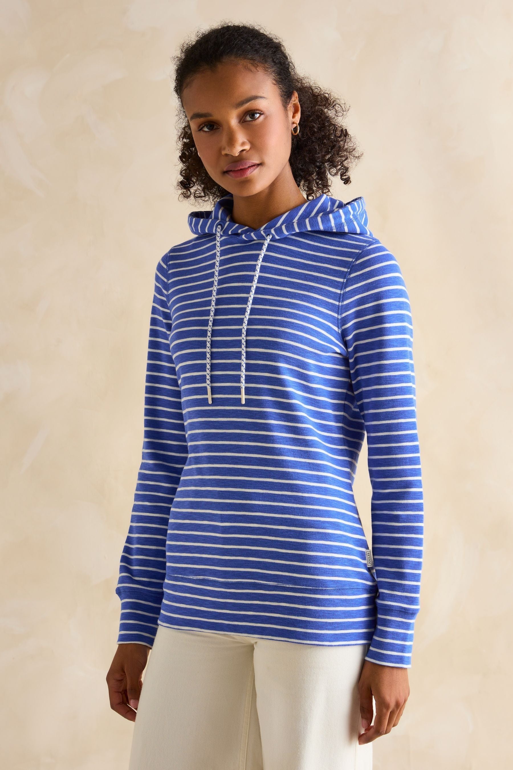Joules - Marlston Blue Striped Slim Fit Hoodie