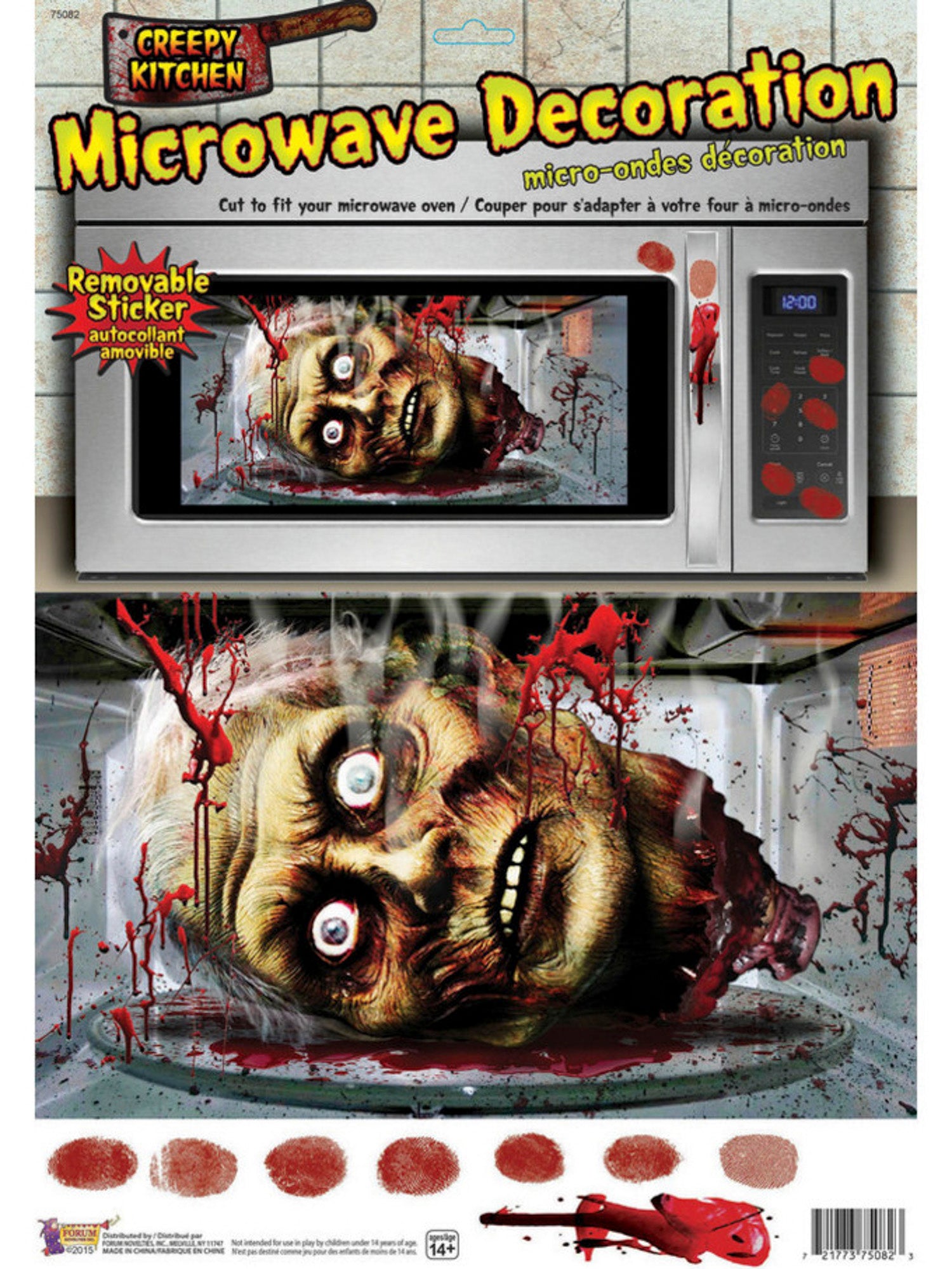 Creepy Kitchen Microwave Removable Stickers