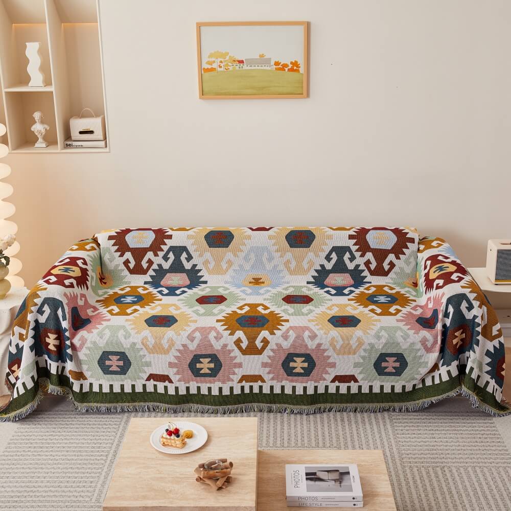 Bohemian Pattern Furniture Protection Sofa Decor Wear-Resistant Couch Cover, Style 3# - 70.87*90.55 in
