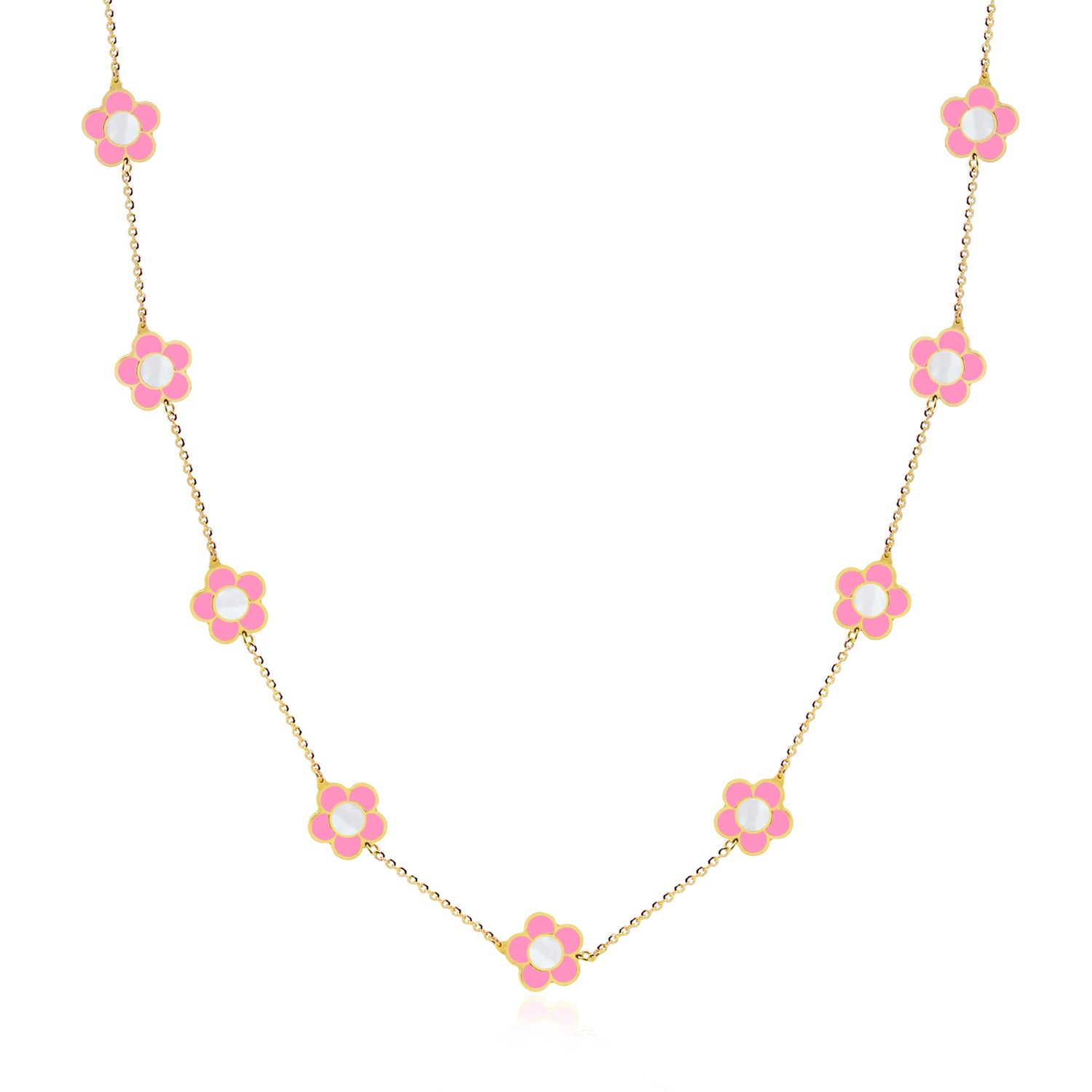 Bubblegum Pink Daisy Necklace