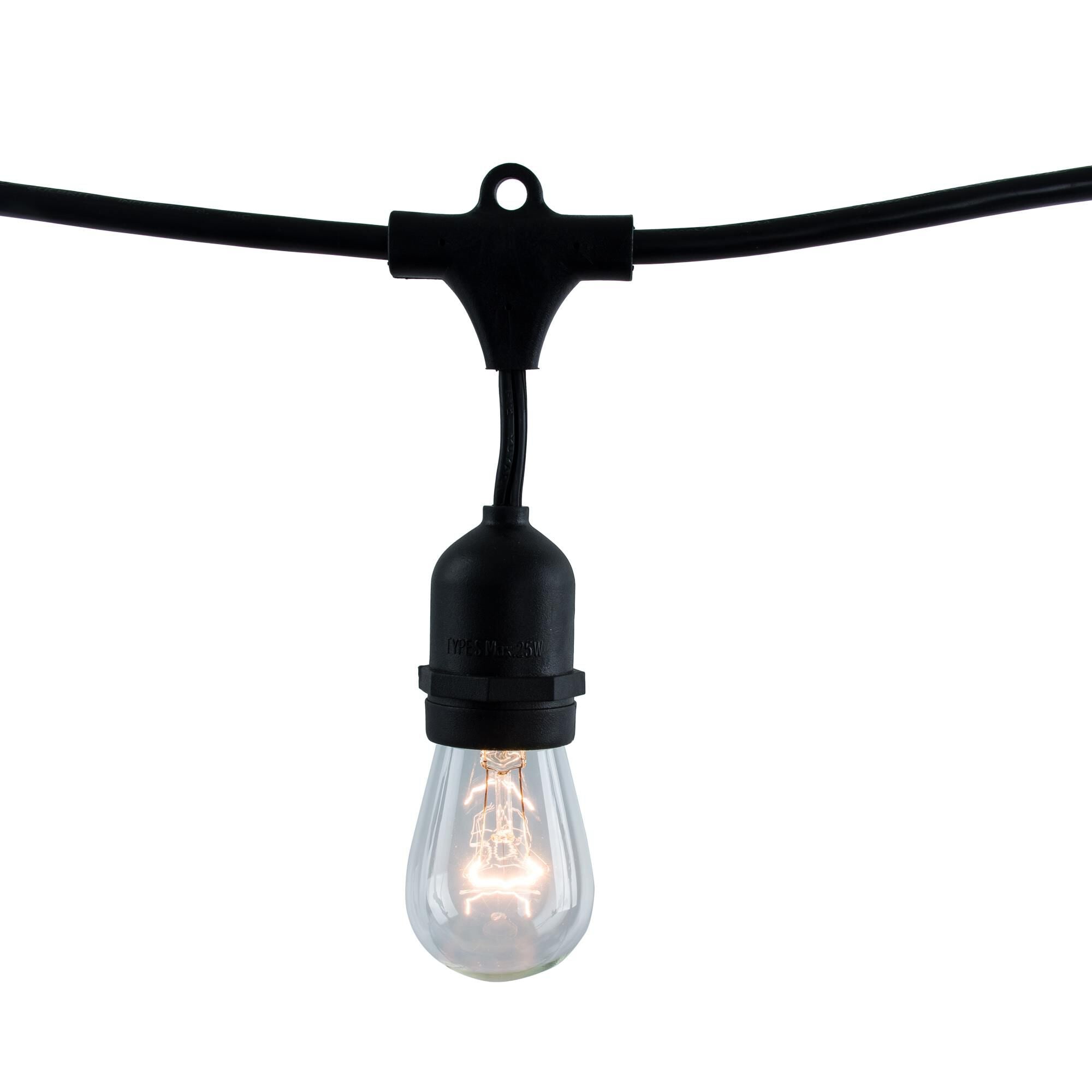 Bulbrite 11 Watt 2700K S14 String Light - STRING12L-30FT-30IN-E26-BLACK-INC-S14 - Modern Contemporary