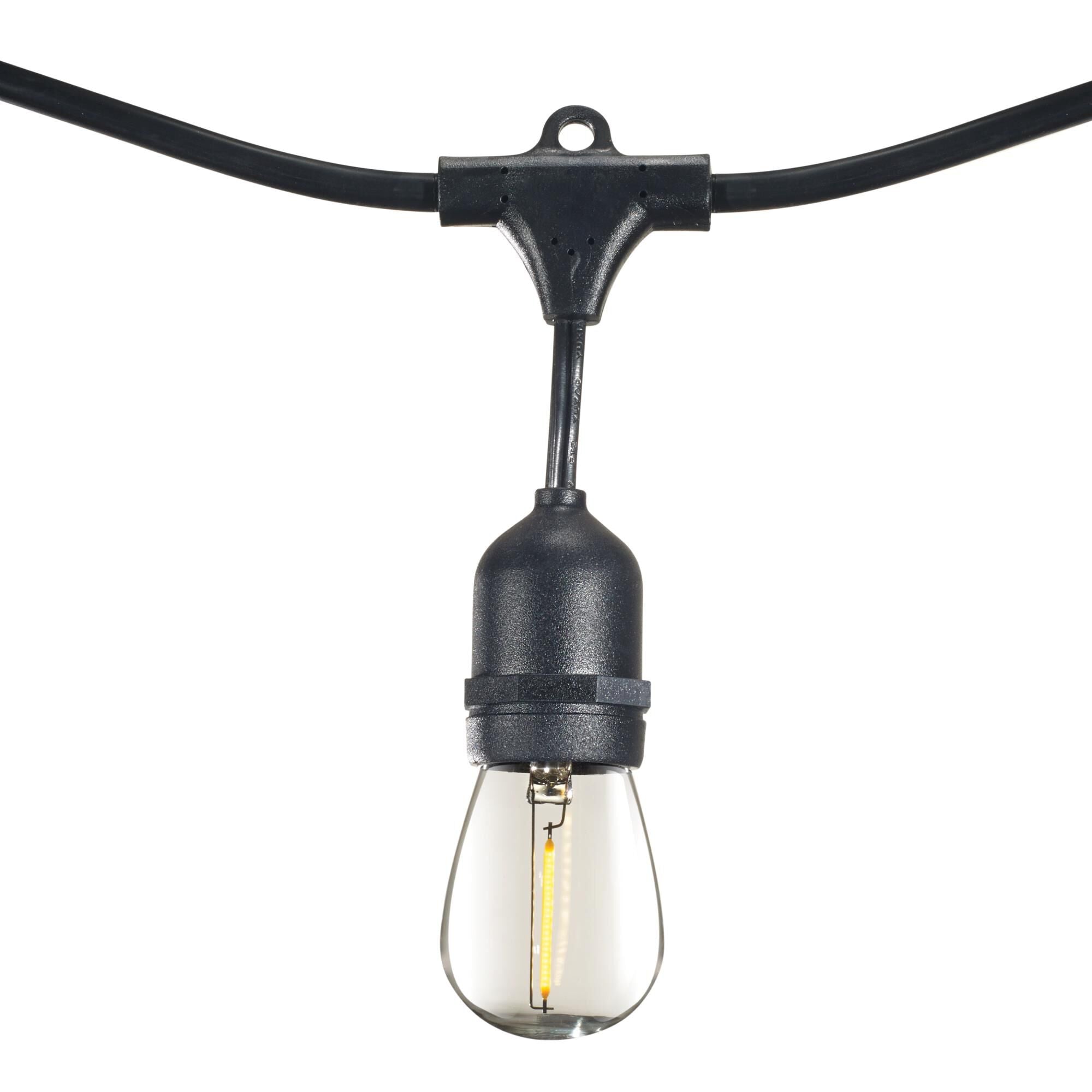 Bulbrite 1 Watt 2700K S14 String Light - STRING15L-48FT-36IN-E26-BLACK-LED-S14 - Modern Contemporary