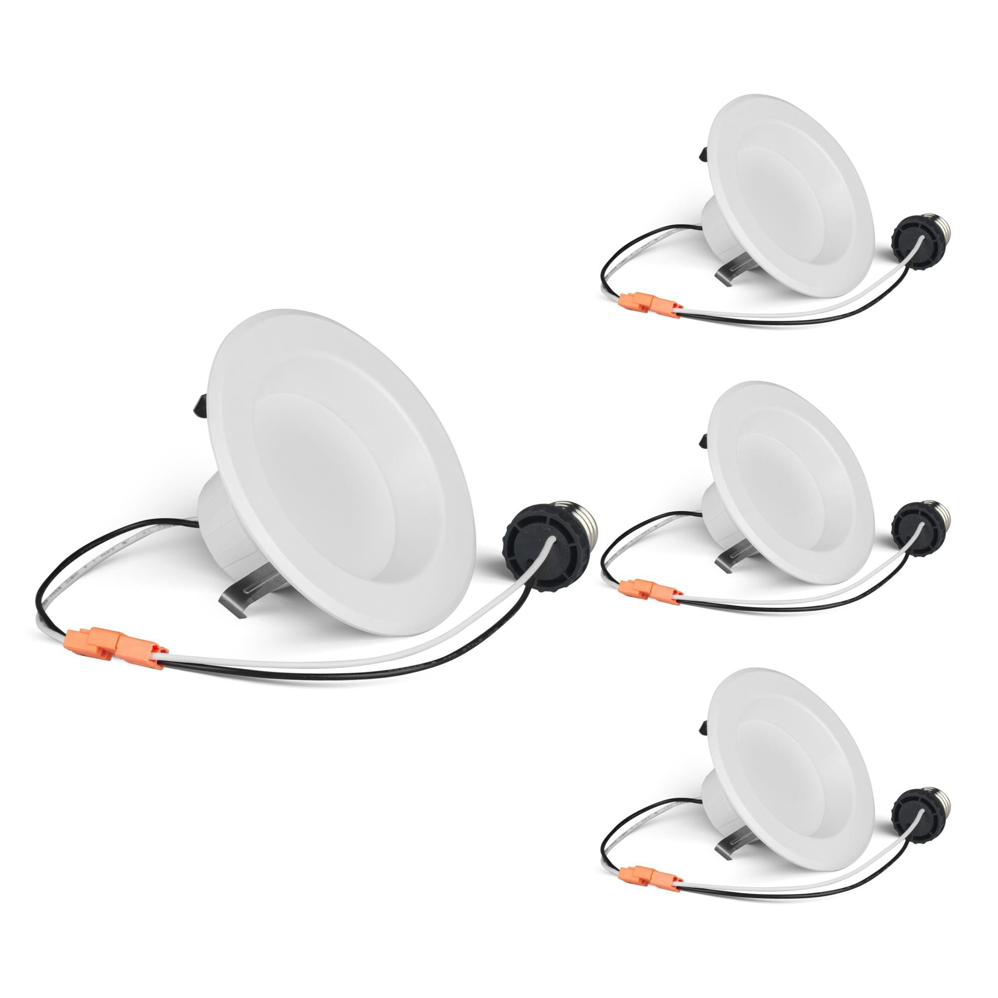 Bulbrite 1 Inch LED 110 Degree Recessed Lighting Trim - LED12REC-4-5CCT-927-950-WHRD-D-4PK - Modern Contemporary