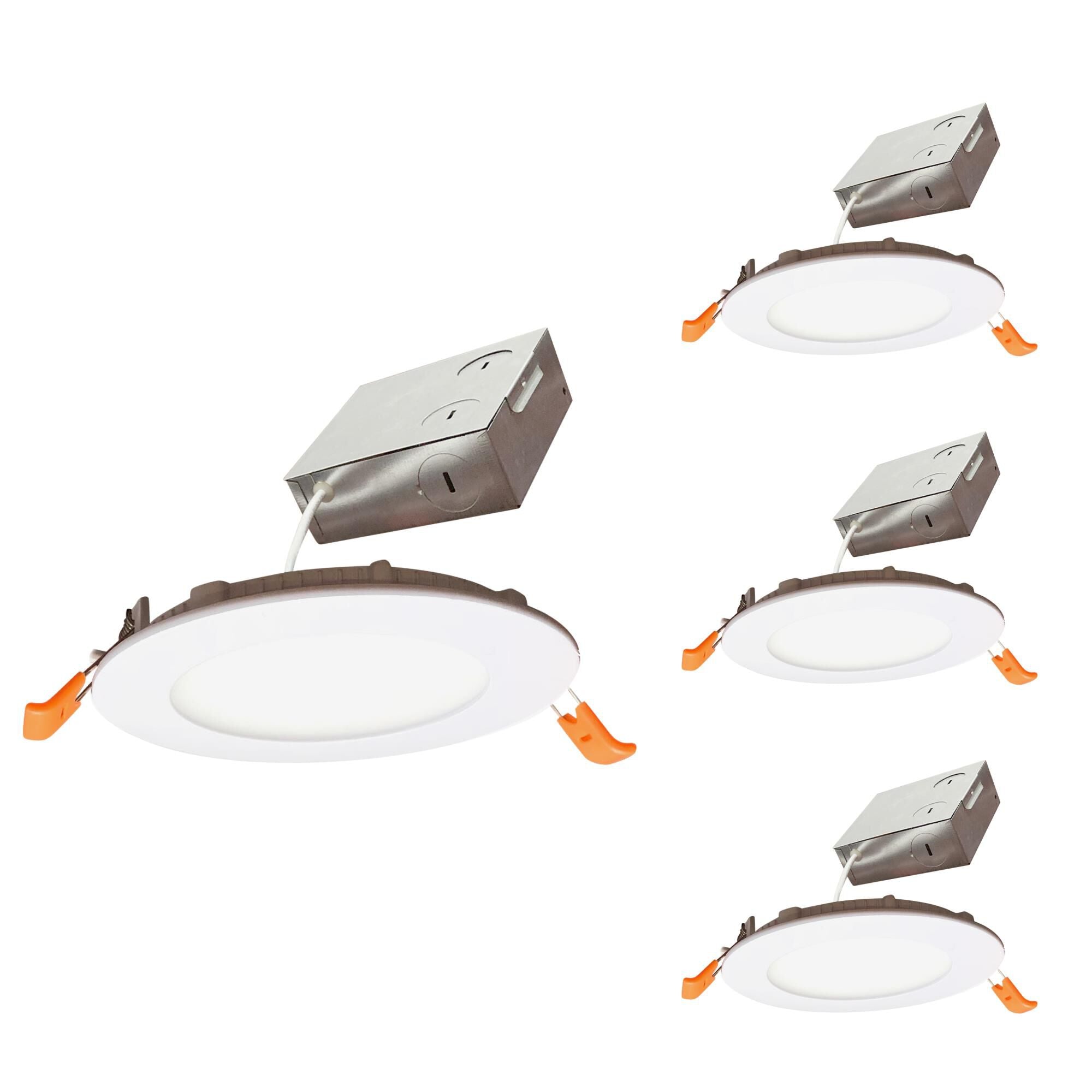 Bulbrite 1 Inch LED 110 Degree Recessed Lighting Trim - LED12JBOXDL-4HL-840-WHRD-D-4PK - Modern Contemporary