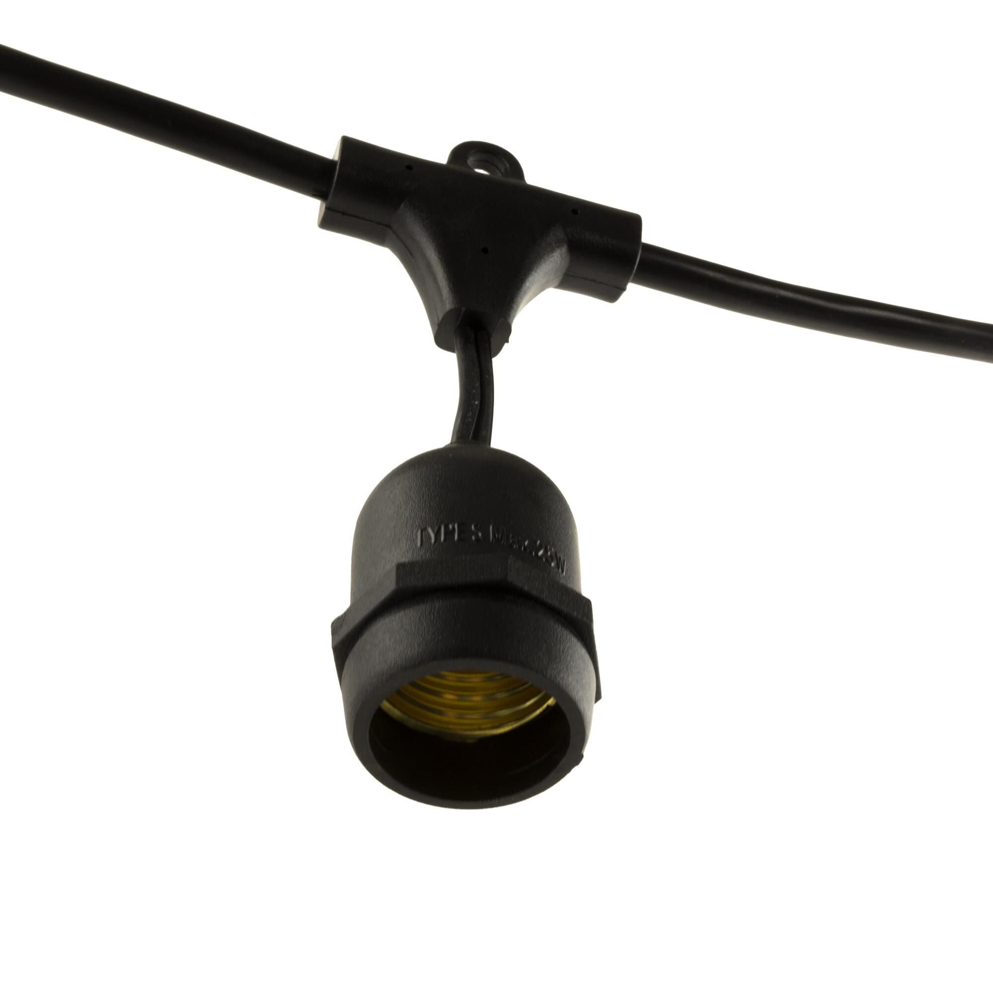 Bulbrite 0 Watt String Light - STRING10-E26-BLACK-S14KT-2PK - Modern Contemporary