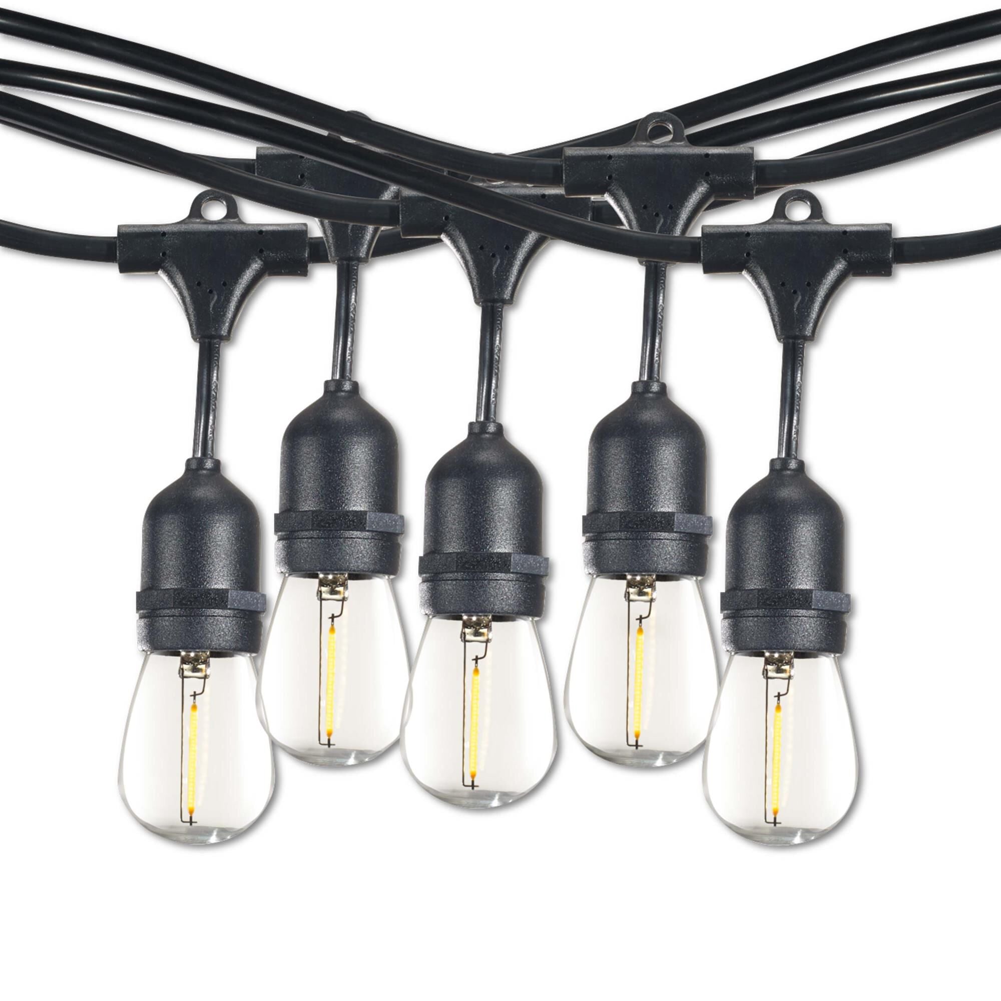 Bulbrite 0 Watt String Light - STRING12L-30FT-30IN-E26-BLACK-LED-S14-2PK - Modern Contemporary