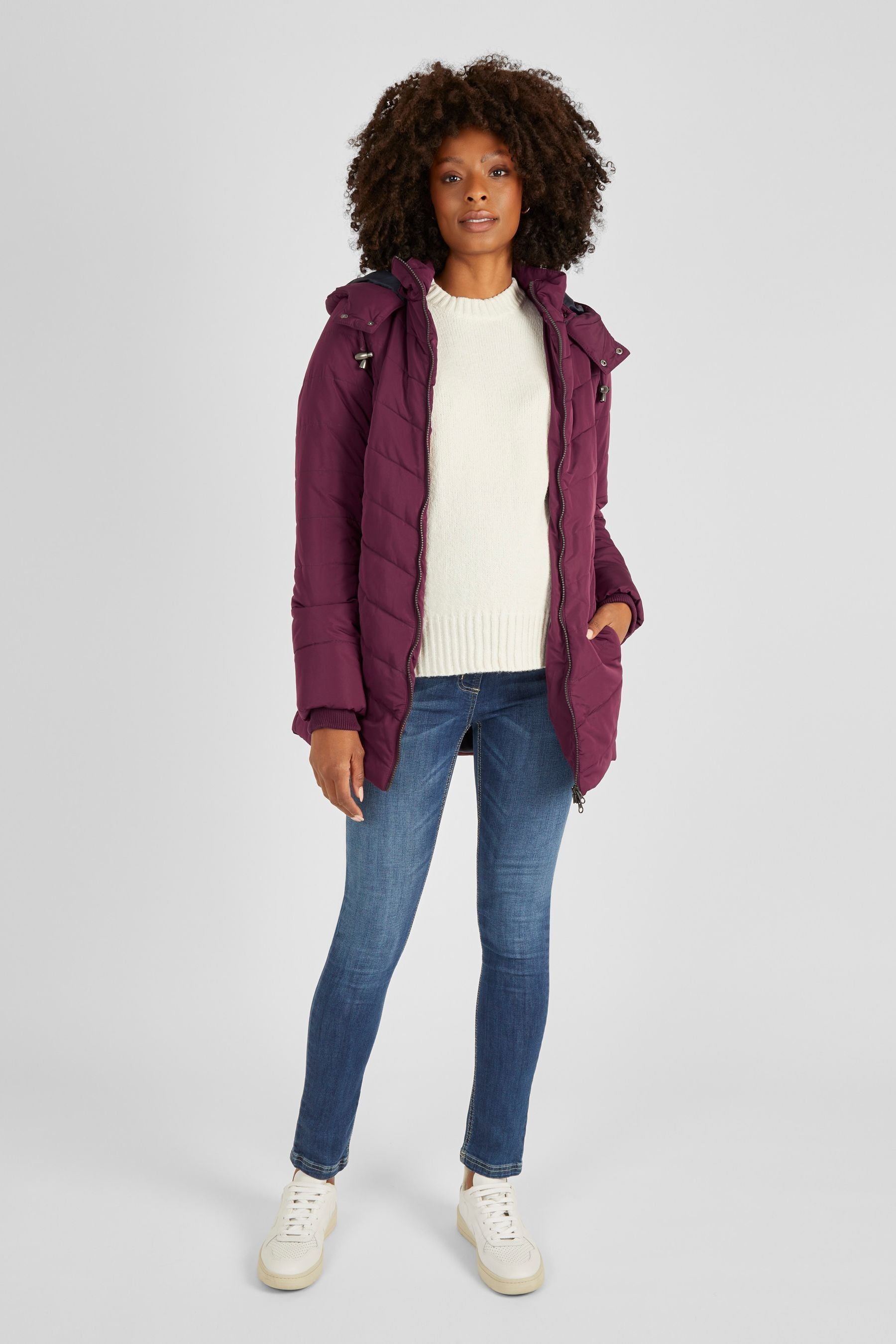 Wine Red 2-in-1 Maternity Puffer Jacket 8