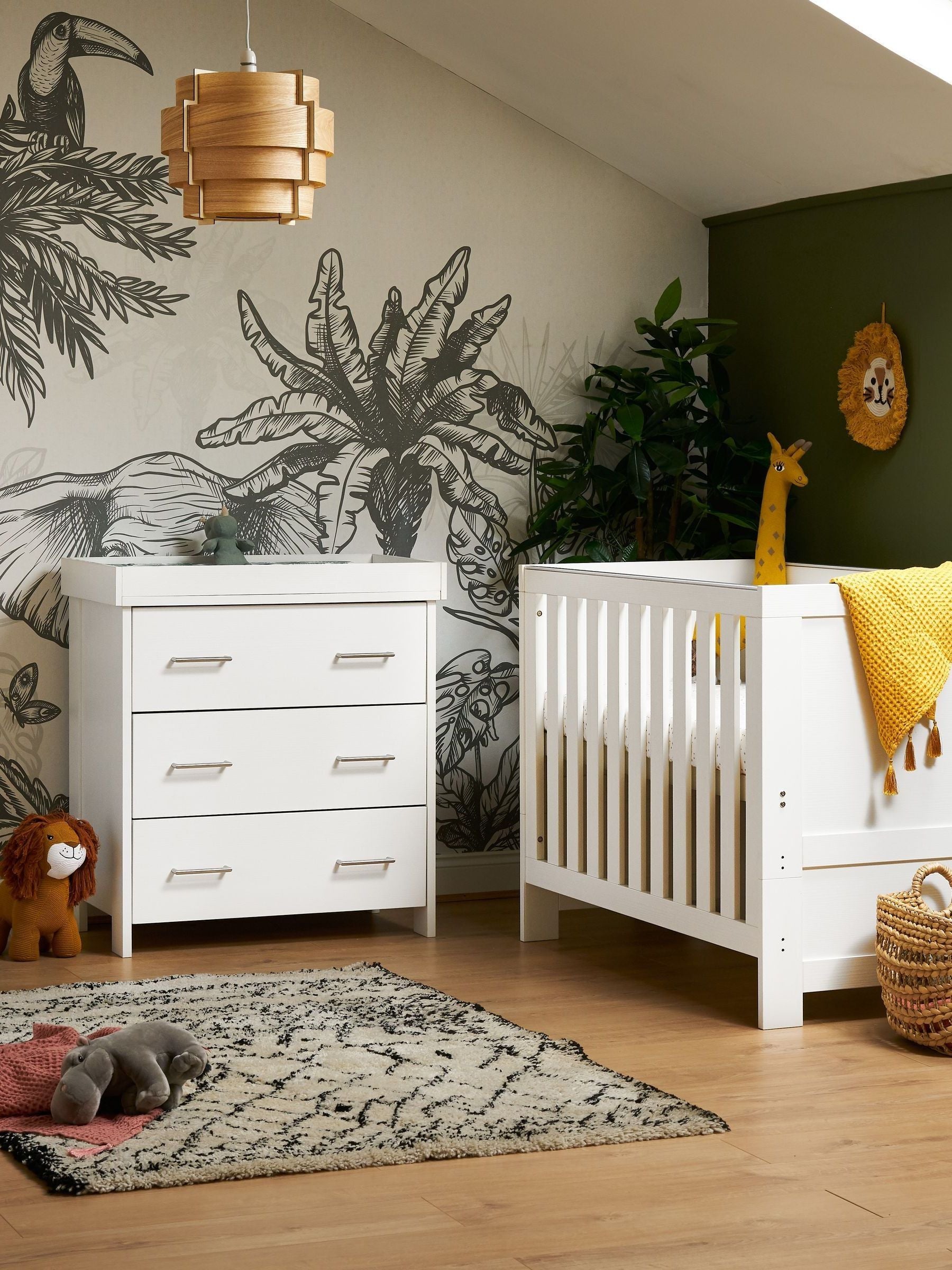 Obaby White Nika Mini Nursery Furniture Set 2 Piece ONE