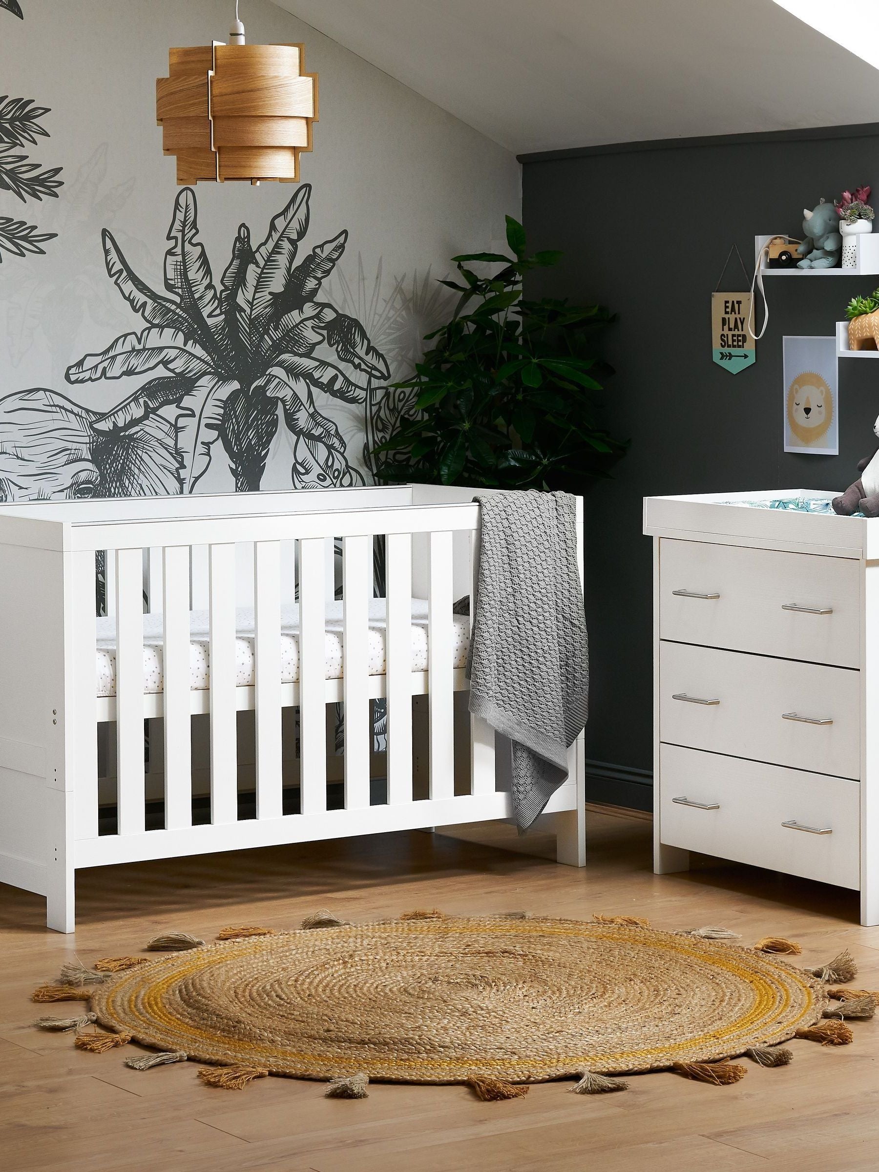 Obaby White Nika Nursery Furniture Set 2 Piece ONE