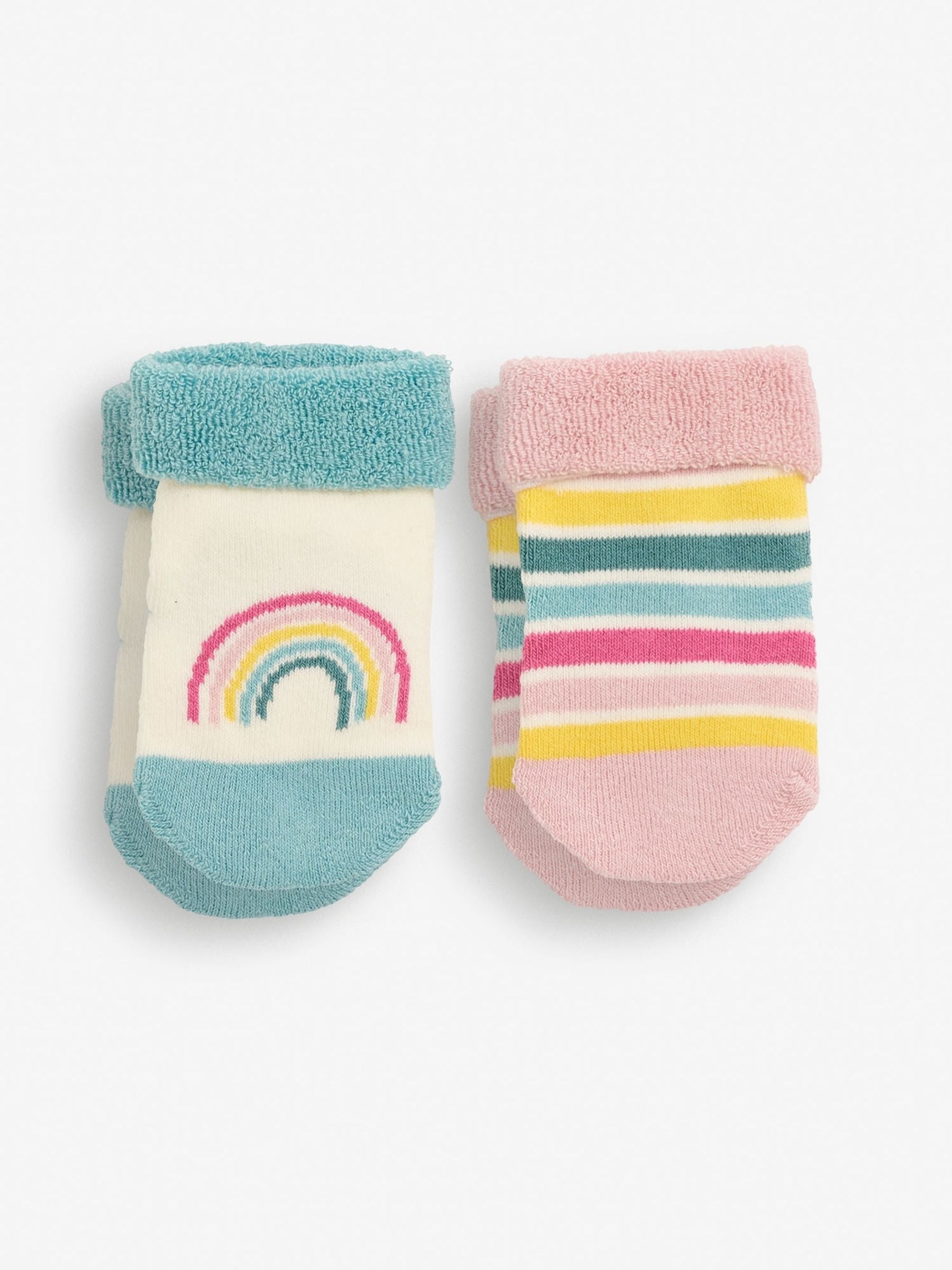 Bright Rainbow 2-Pack Baby Socks NEWBORN
